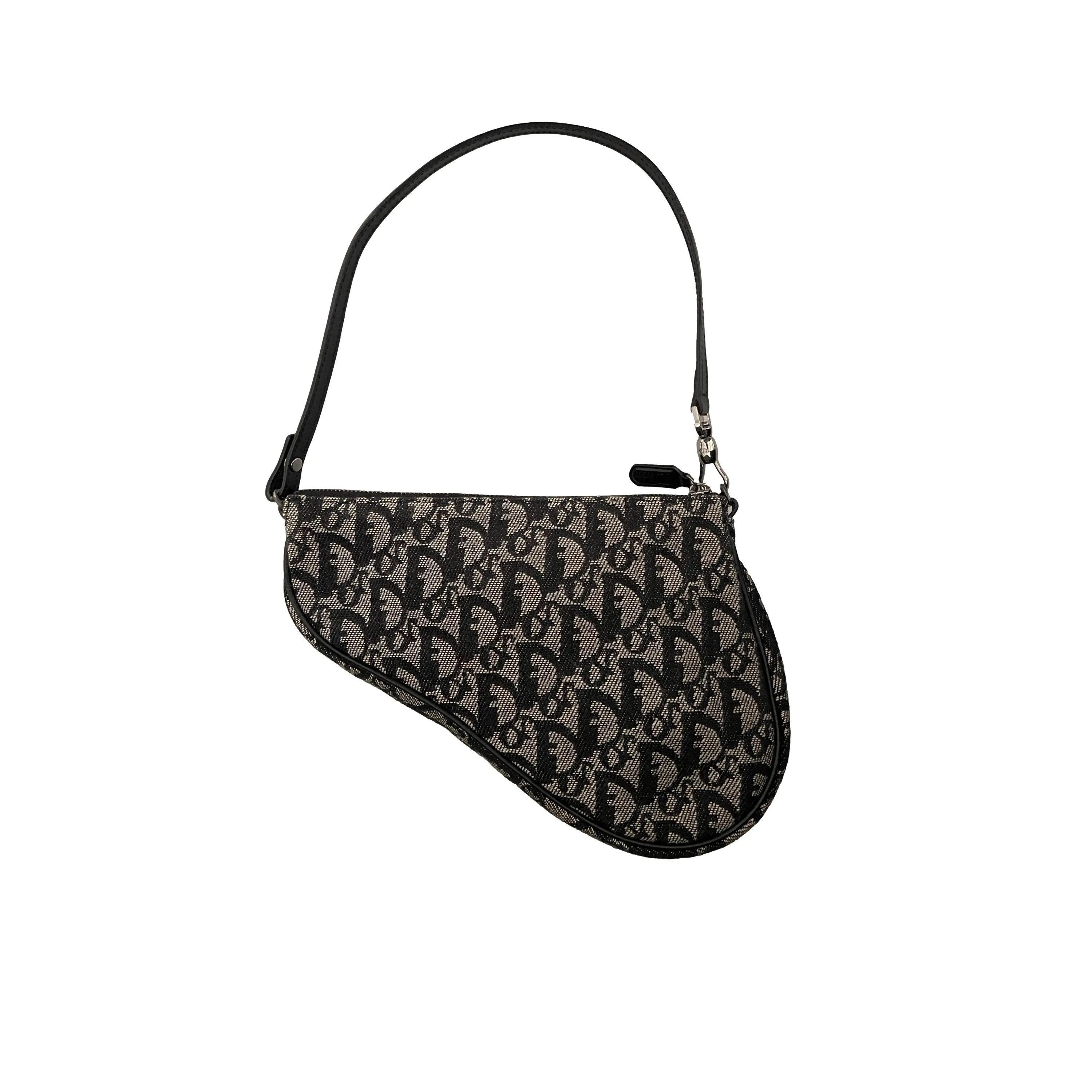 Dior Black Monogram Mini Saddle Bag
