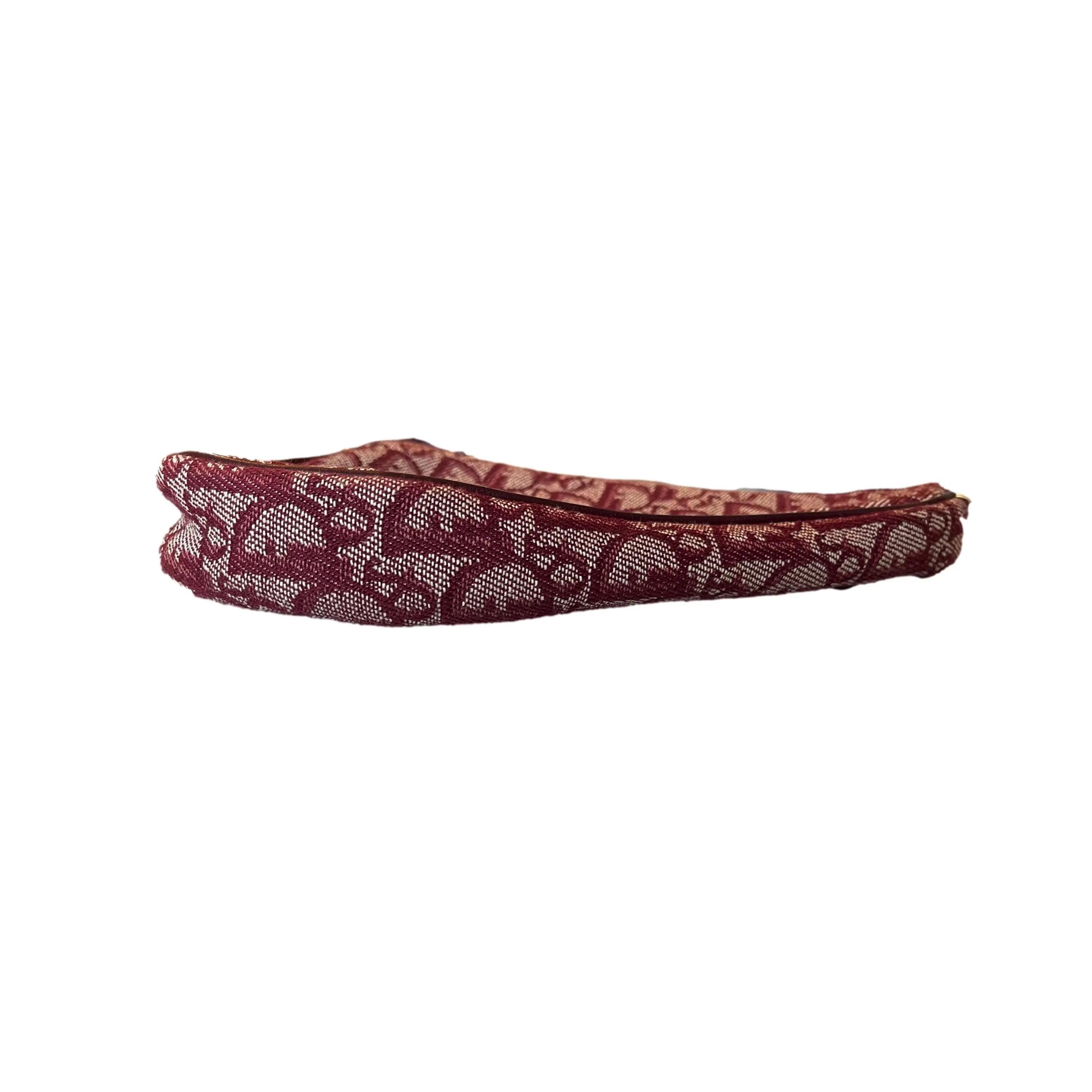 Dior Burgundy Monogram Mini Saddle