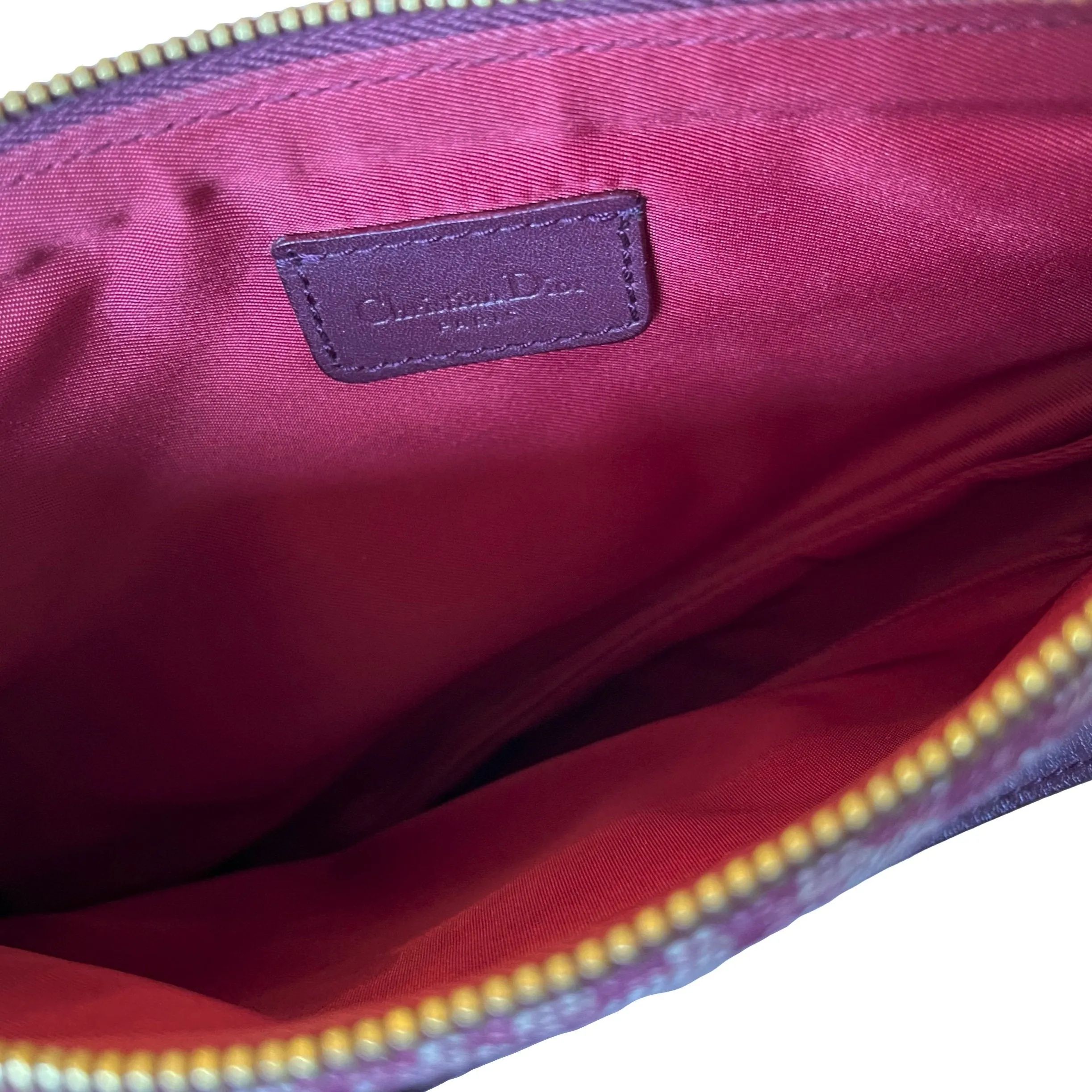 Dior Burgundy Monogram Mini Saddle