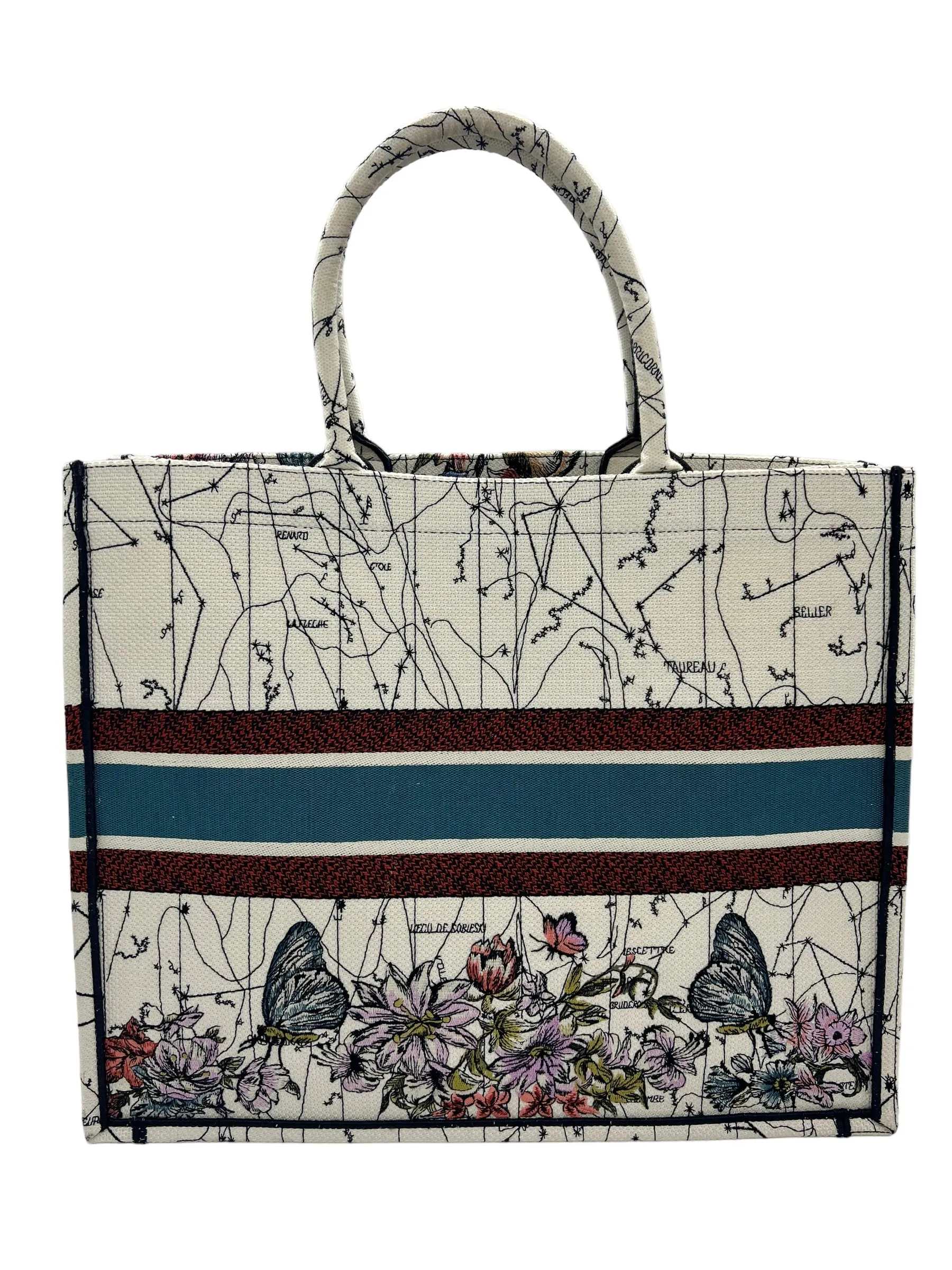 Dior Large Zodiac and Constellation Motif Embroidered Book Tote