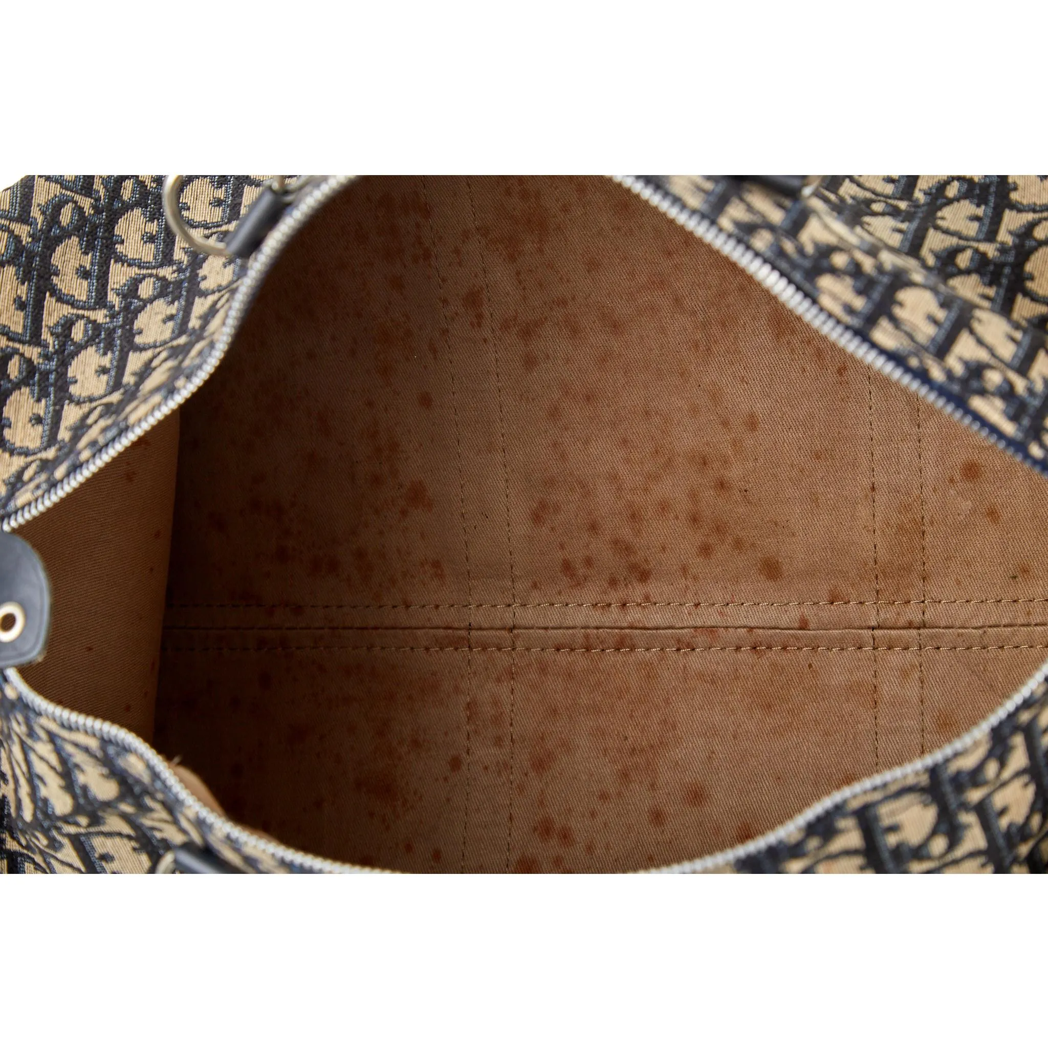 Dior Navy Logo Boston Bag