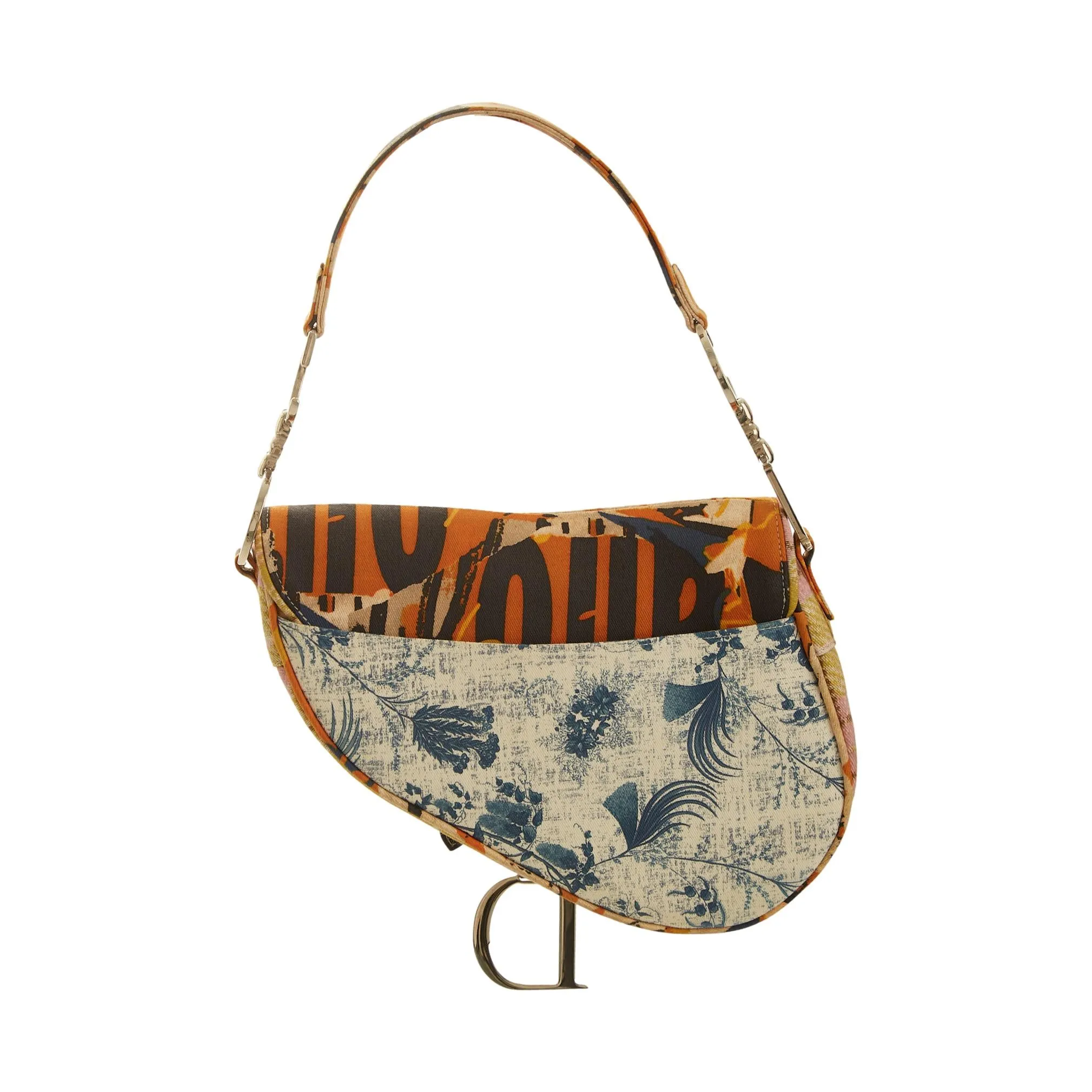 Dior Orange Patchwork Saddle Bag