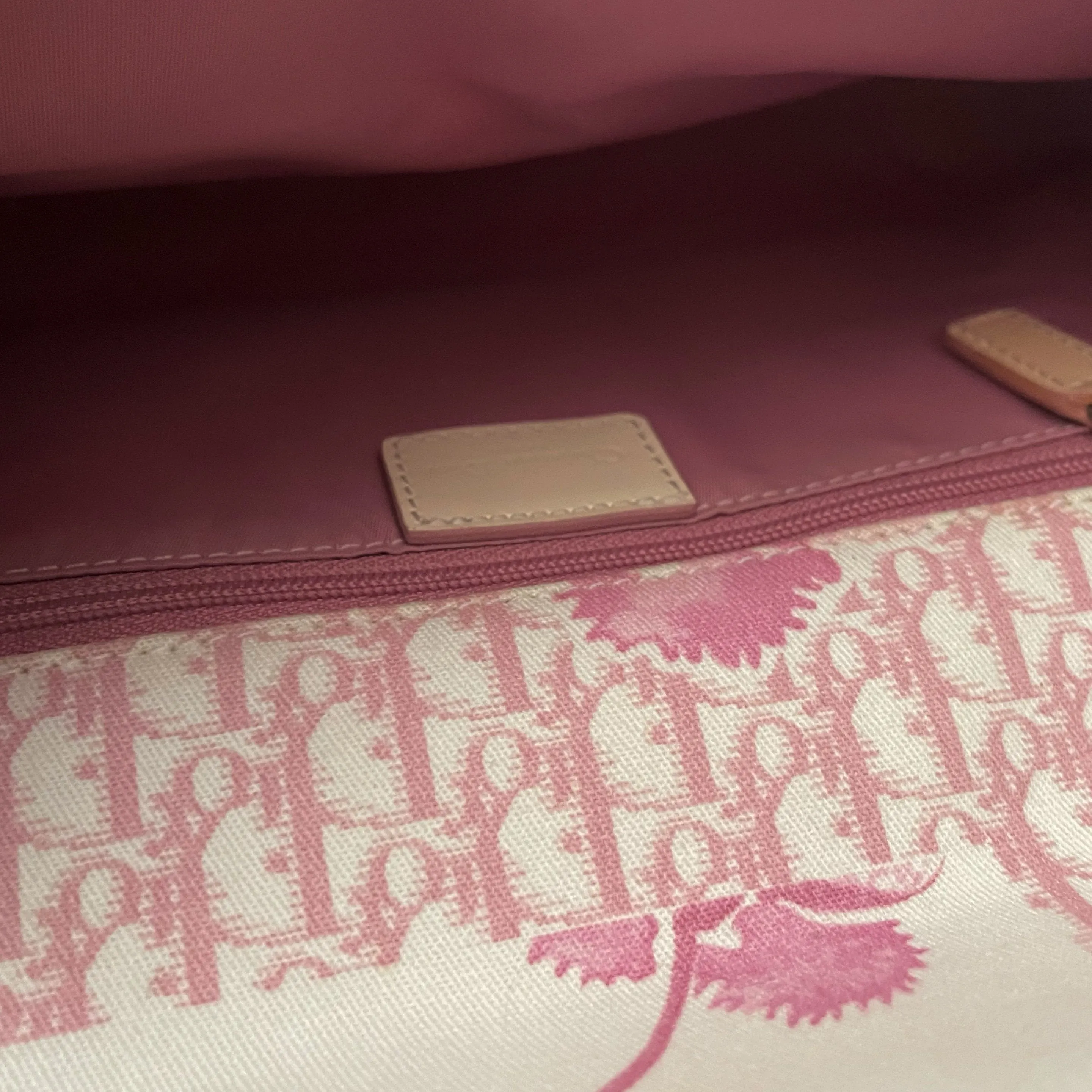Dior Pink Floral Logo Shoulder Bag