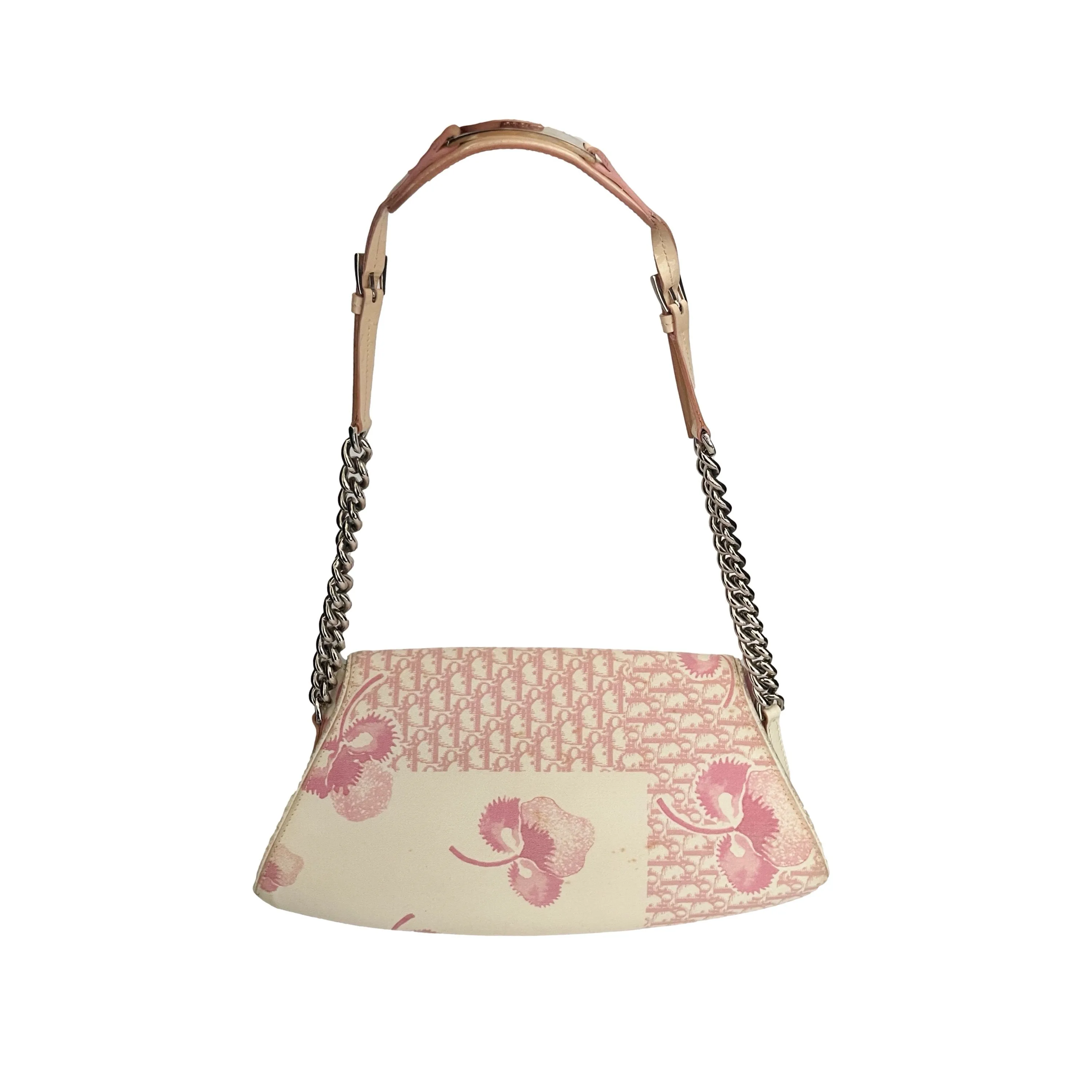 Dior Pink Floral Logo Shoulder Bag