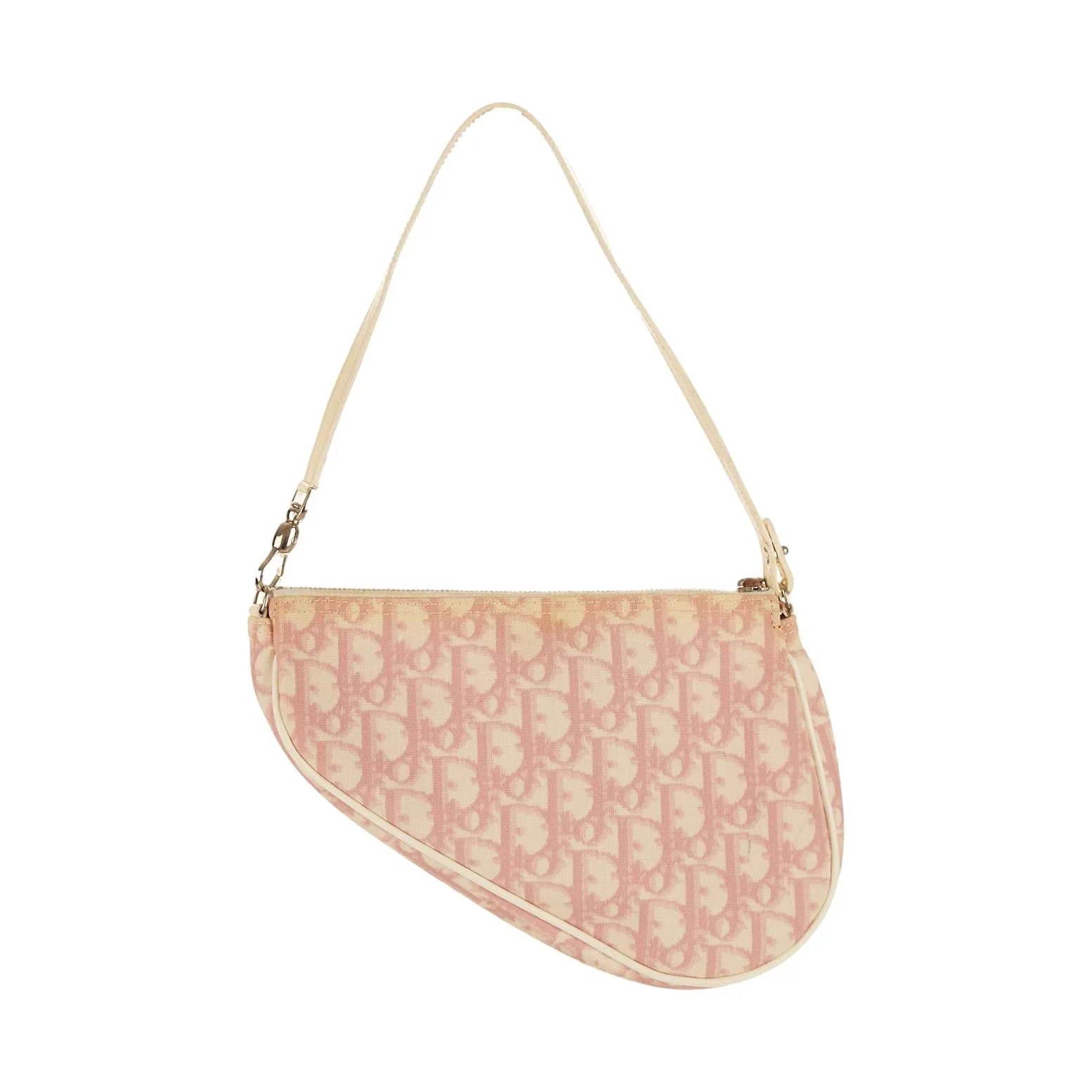 Dior Pink Logo Mini Saddle Bag