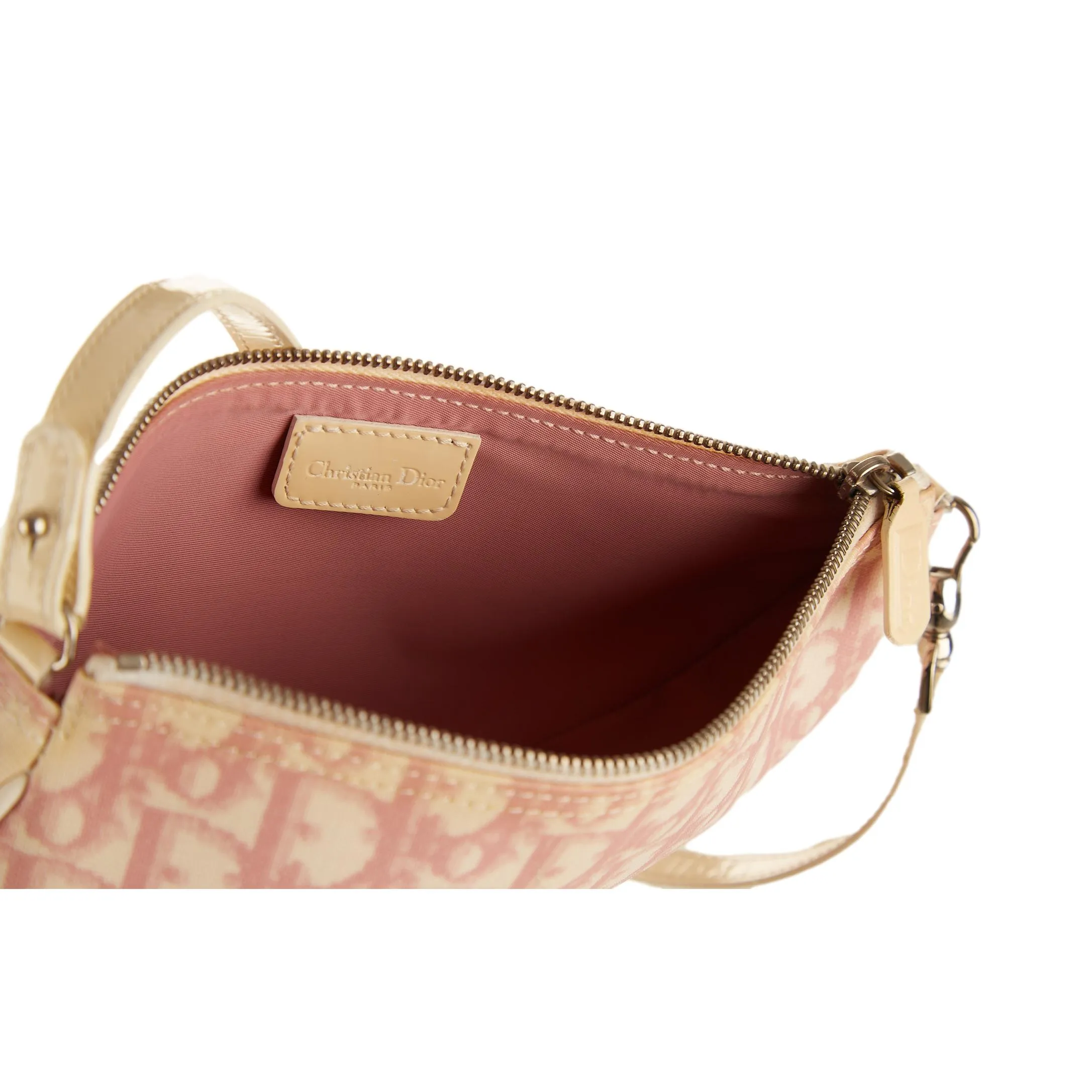 Dior Pink Logo Mini Saddle Bag