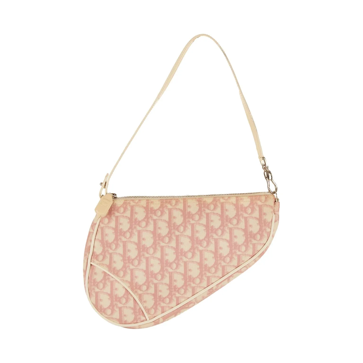 Dior Pink Logo Mini Saddle Bag