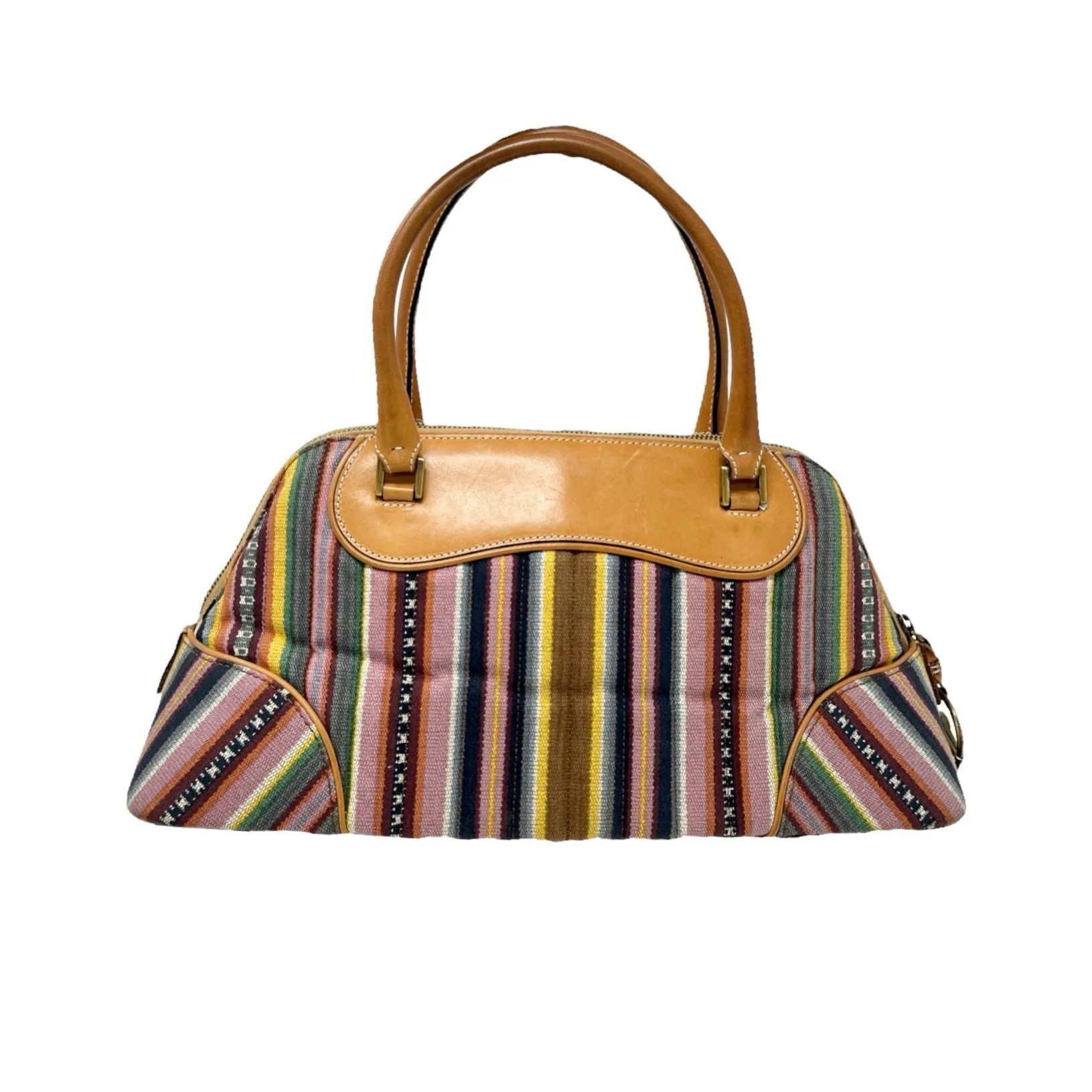 Dior Striped License Top Handle Bag