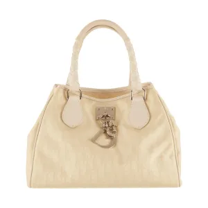 Dior White Logo Charm Top Handle Bag
