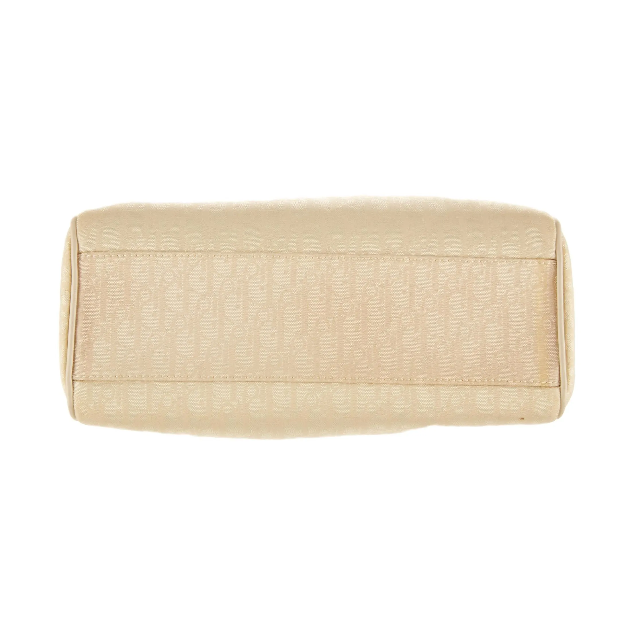 Dior White Logo Charm Top Handle Bag