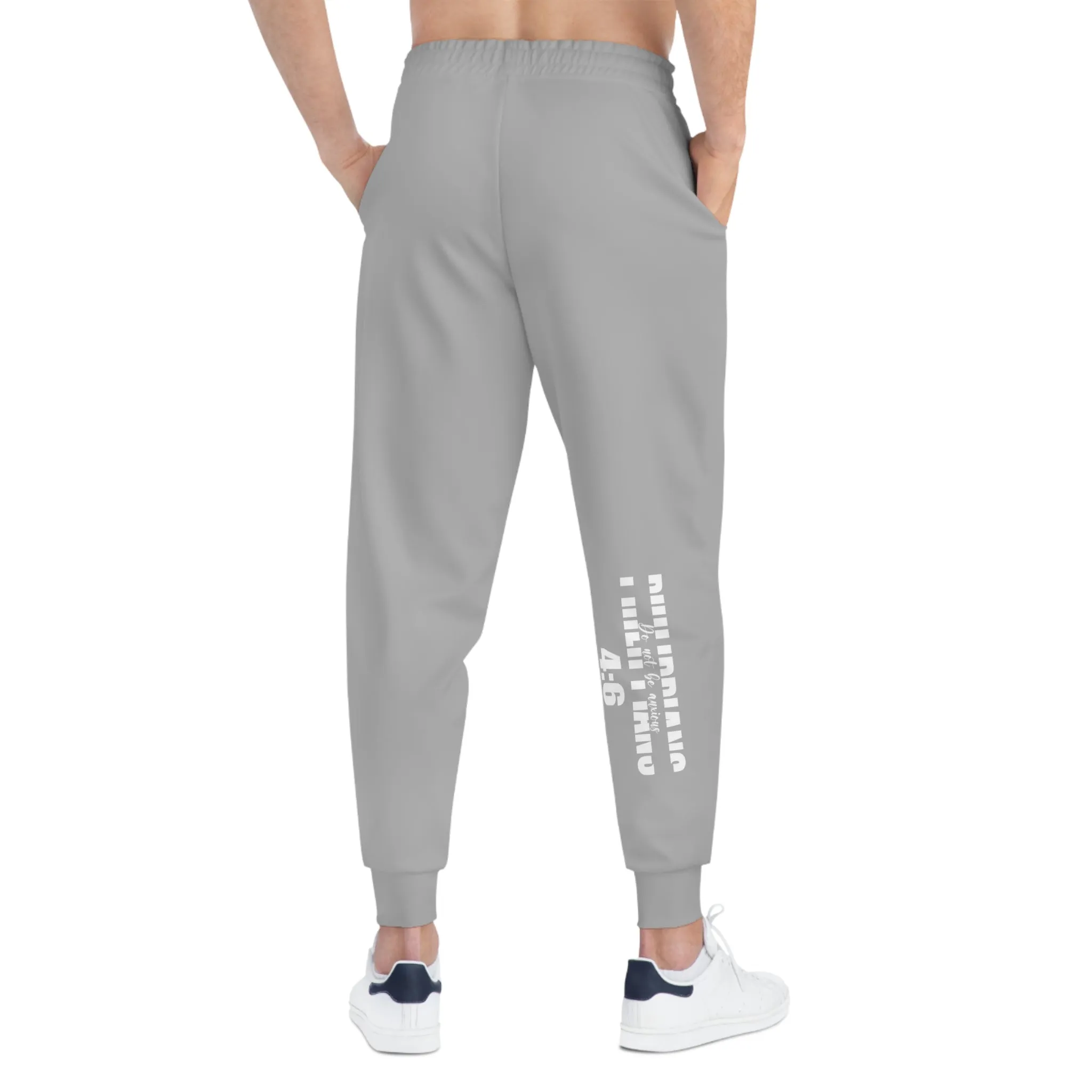Do Not be Anxious Gray Unisex Athletic Joggers