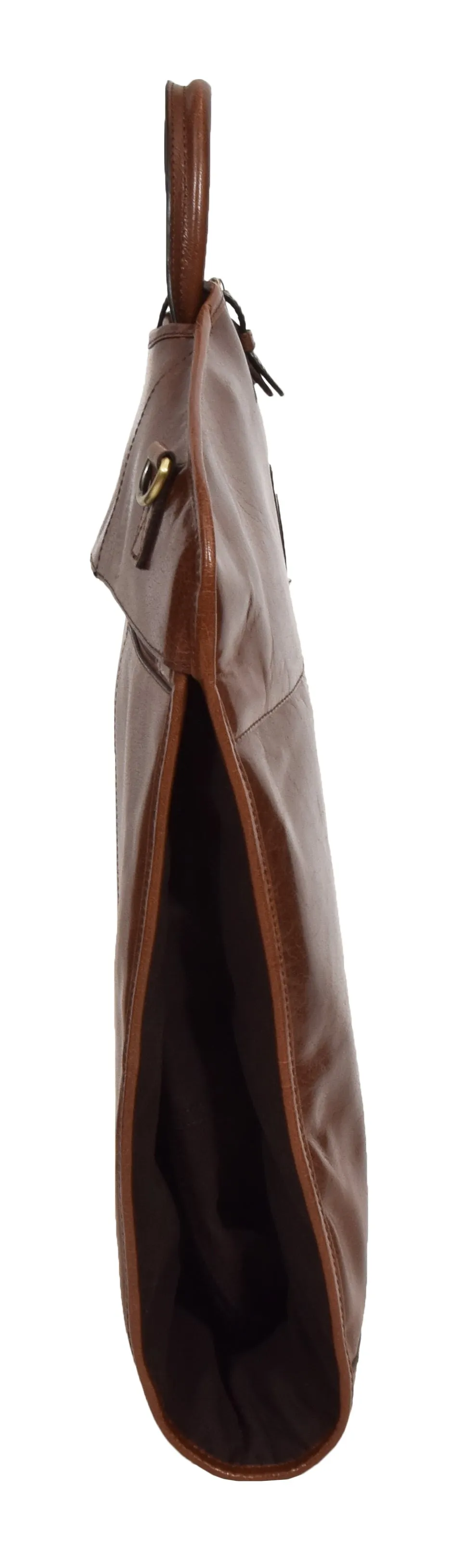 DR281 Buffalo Leather Suit Carrier Garment Bag Chestnut