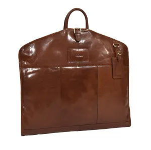 DR281 Buffalo Leather Suit Carrier Garment Bag Chestnut