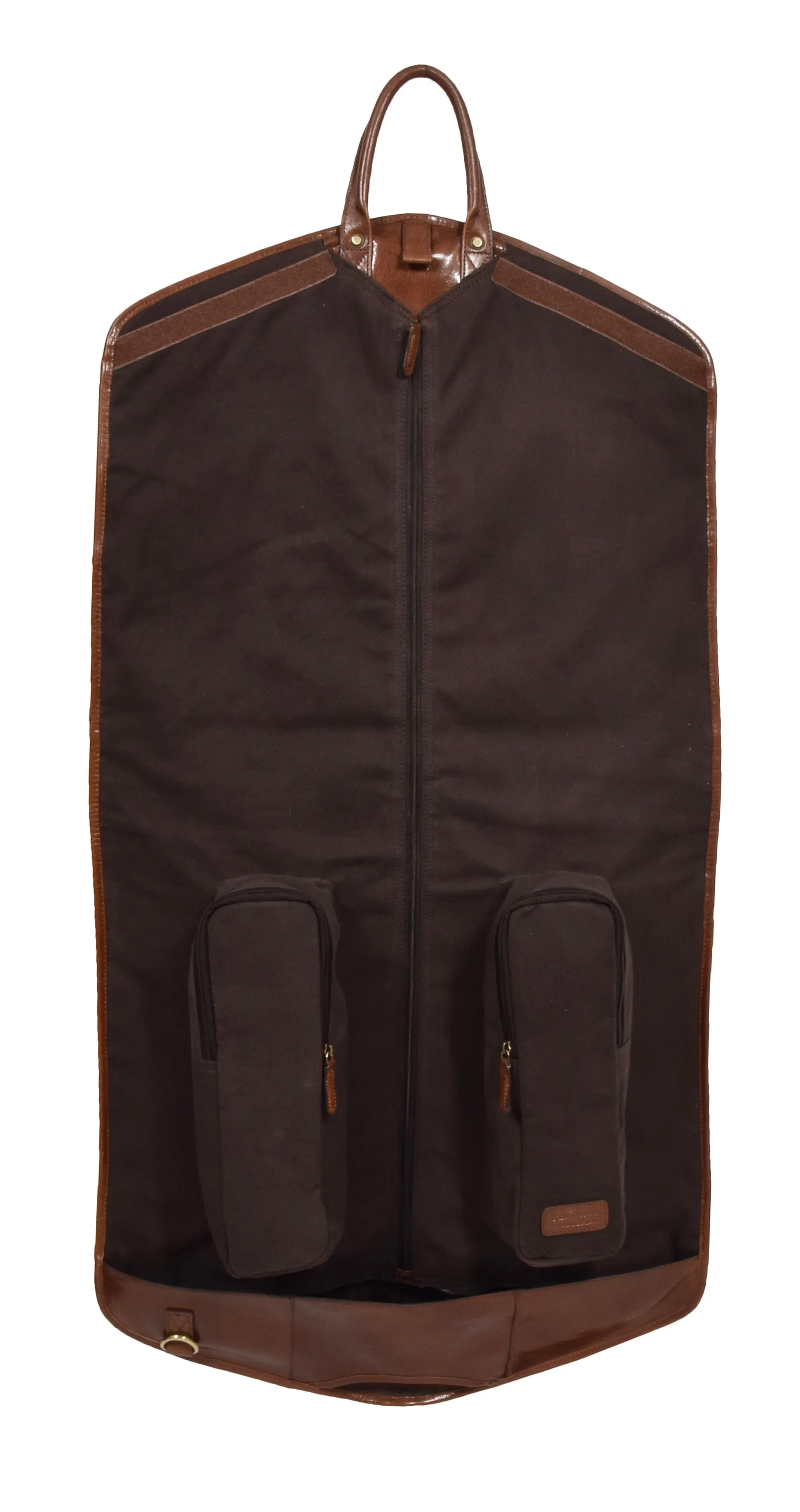 DR281 Buffalo Leather Suit Carrier Garment Bag Chestnut