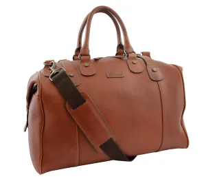 DR291 Italian Leather Travel Bag Holdall Stylish Chestnut