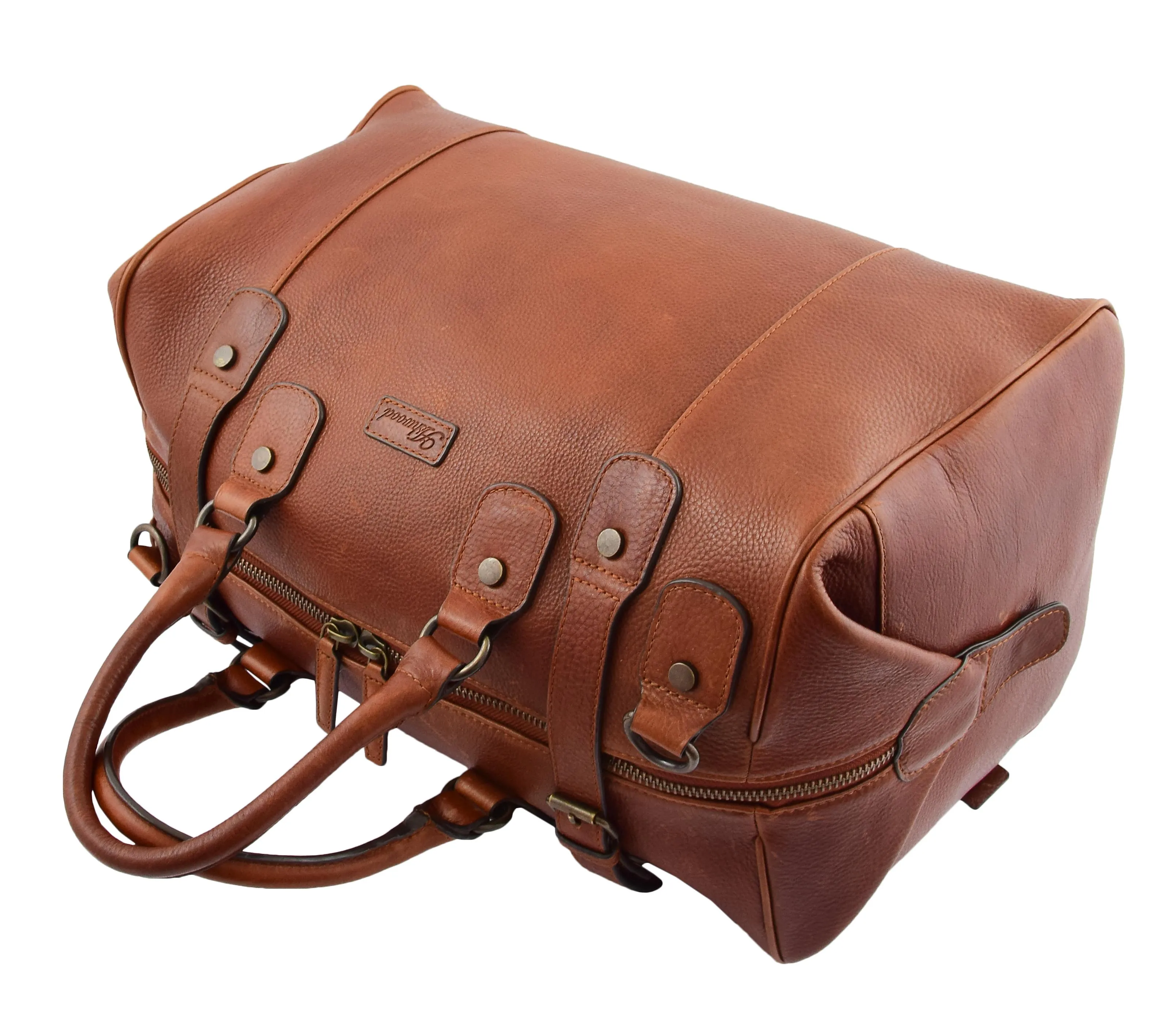 DR291 Italian Leather Travel Bag Holdall Stylish Chestnut