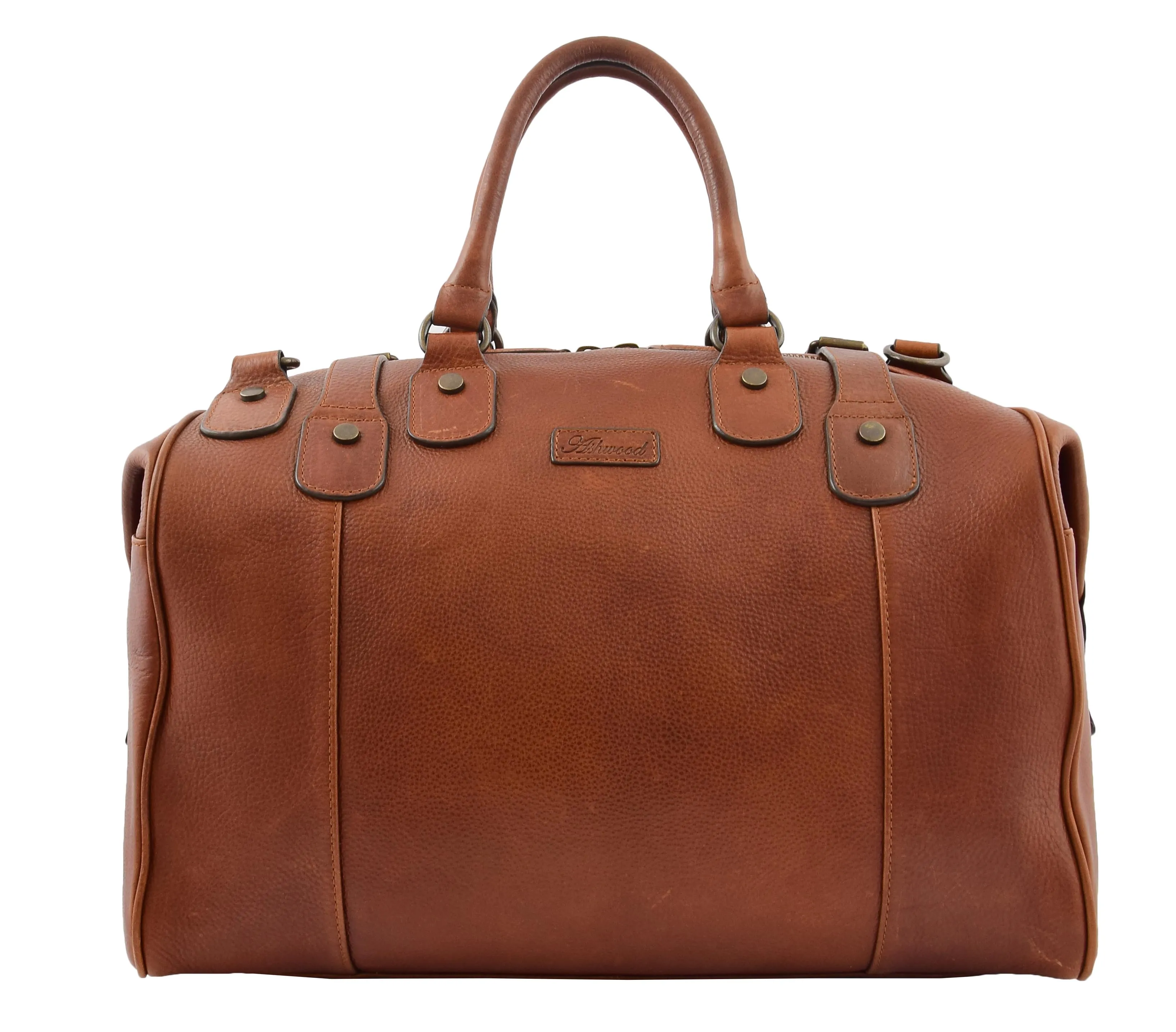 DR291 Italian Leather Travel Bag Holdall Stylish Chestnut