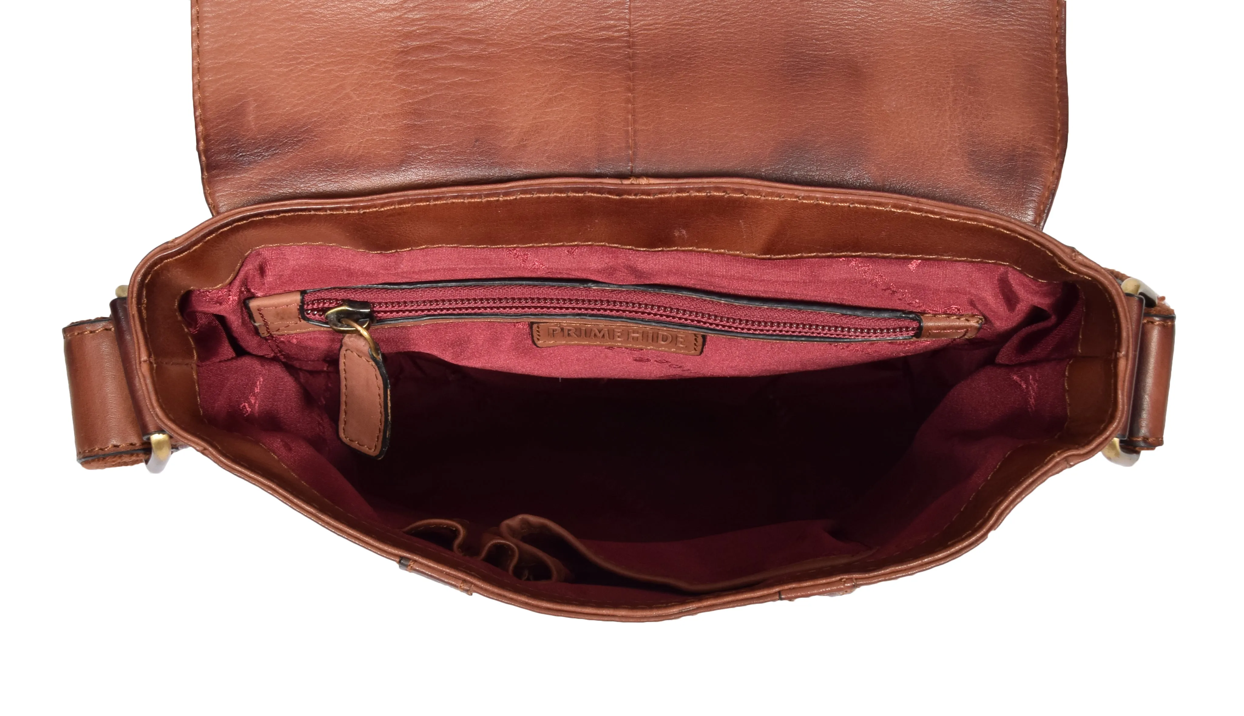 DR327 Men's Two Tone Leather Cross Body Bag Tan