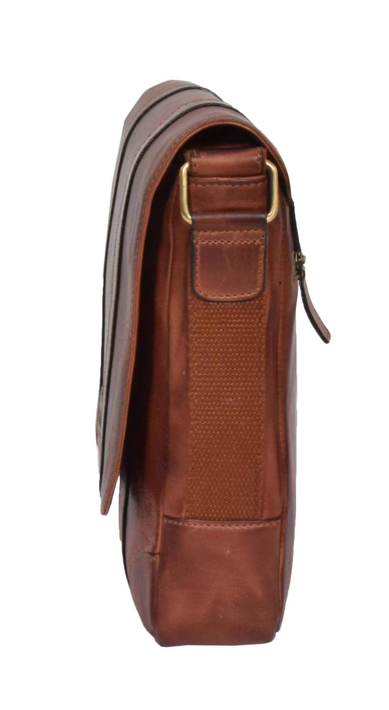 DR327 Men's Two Tone Leather Cross Body Bag Tan