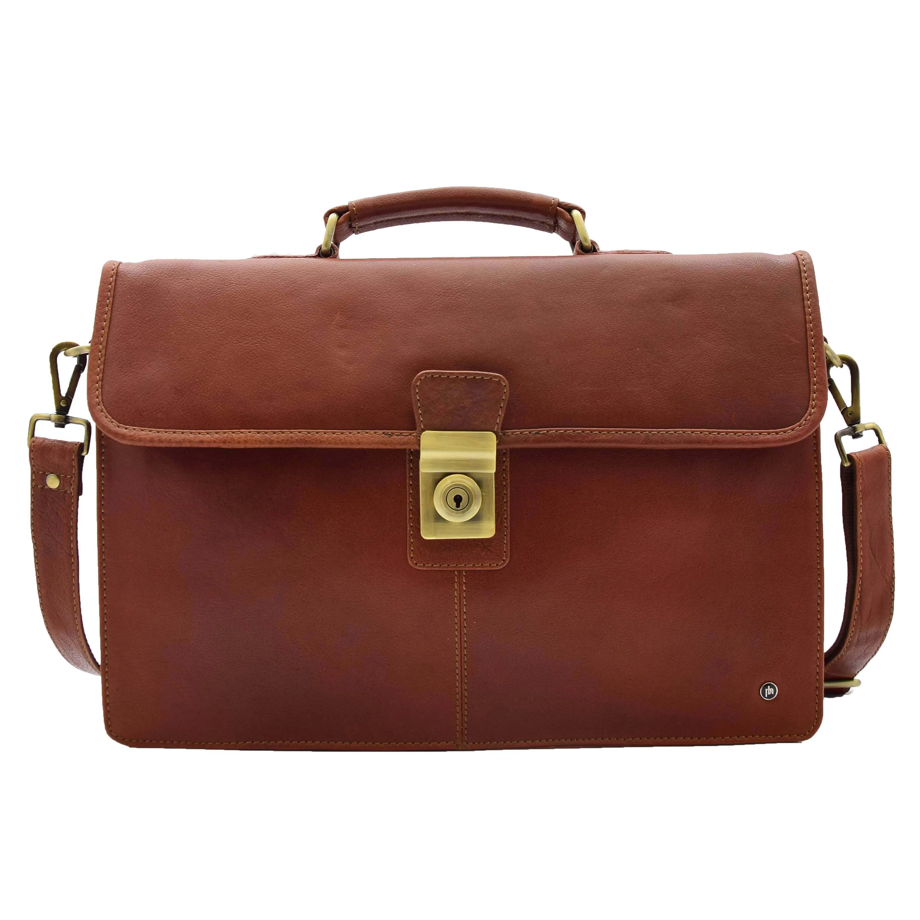 DR331 Men's Leather Slimline Briefcase Business Bag Brown