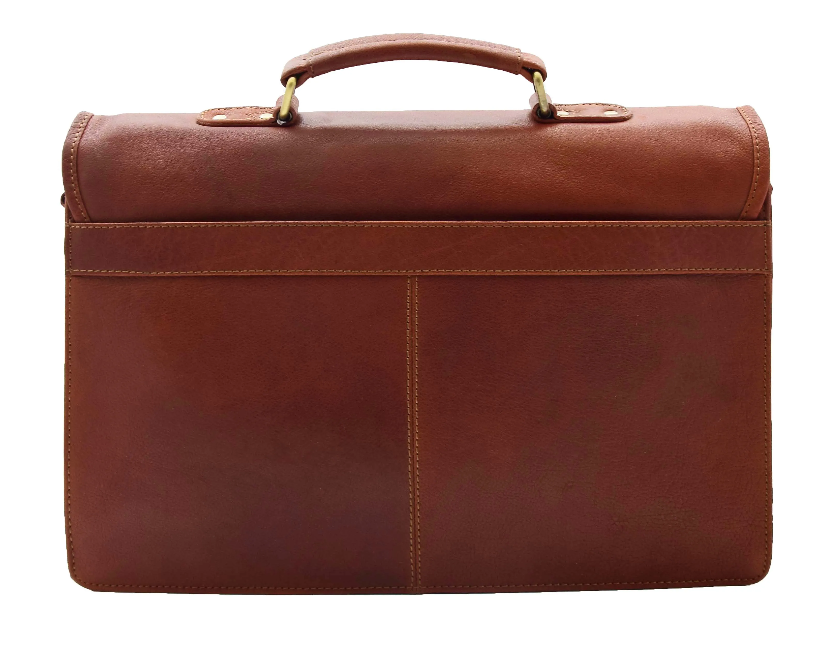 DR331 Men's Leather Slimline Briefcase Business Bag Brown