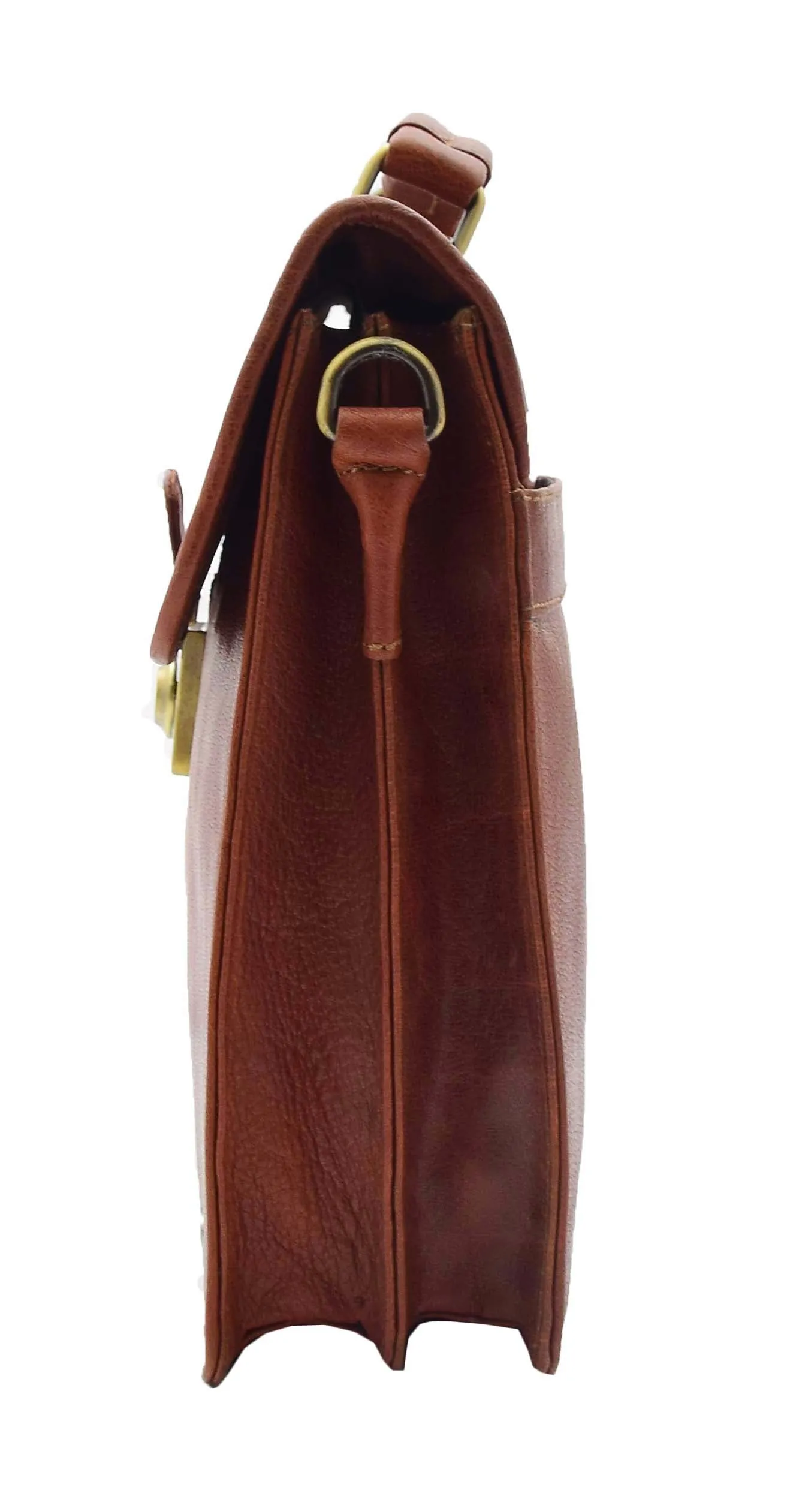 DR331 Men's Leather Slimline Briefcase Business Bag Brown