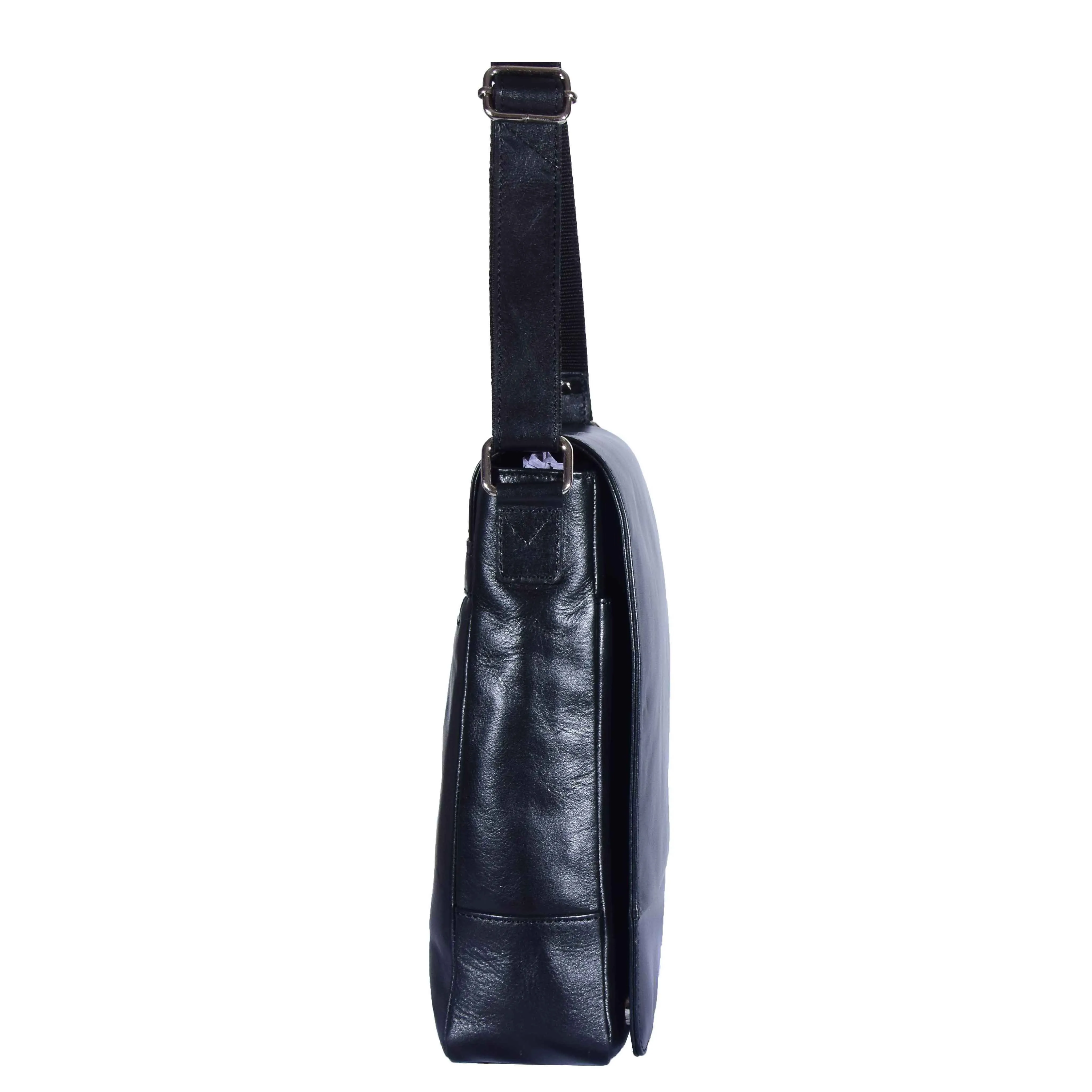 DR598 Men's Genuine Leather Travel Shoulder Cross Body Bag Black