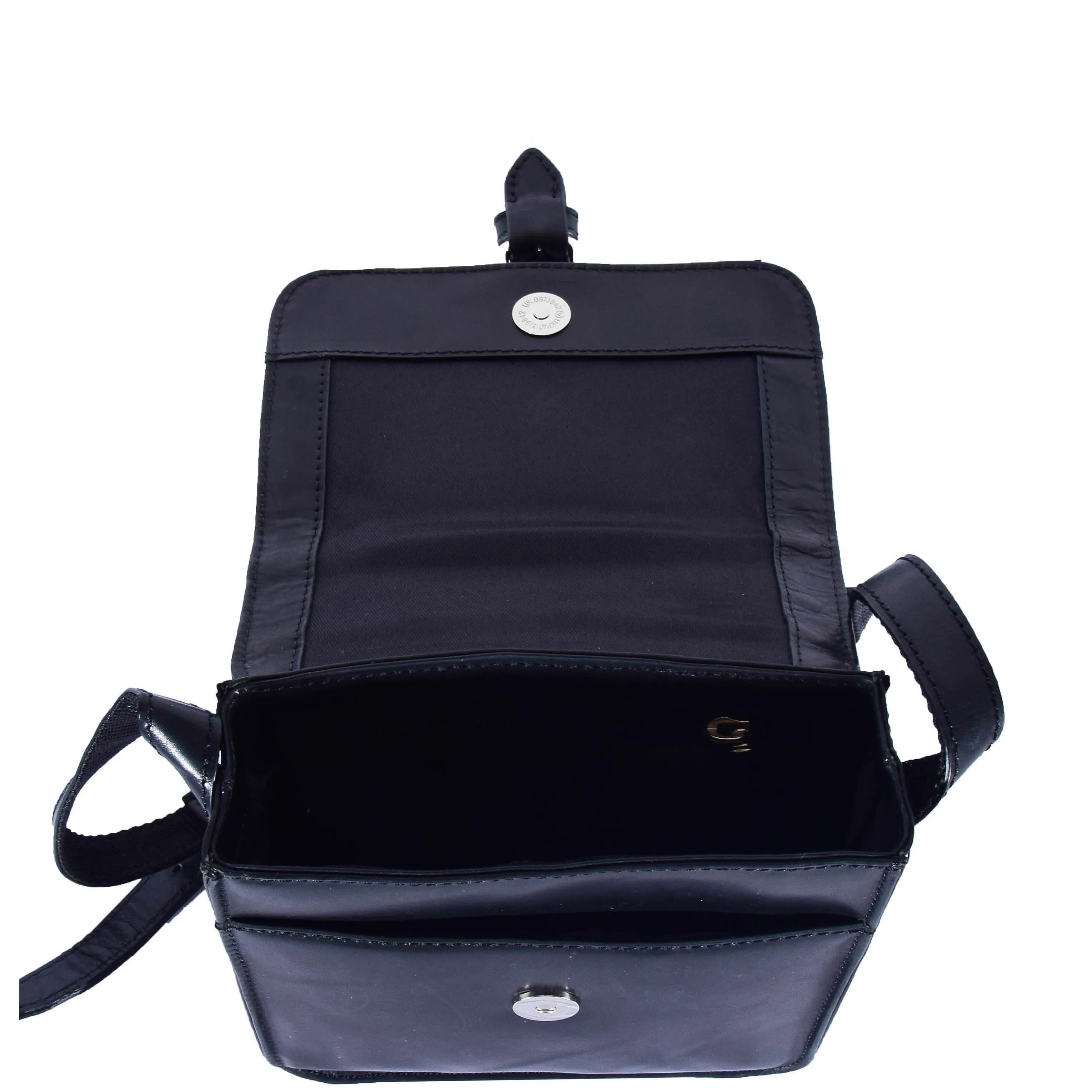 DR599 Men's Real Leather Organiser Cross Body Bag Black