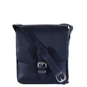 DR599 Men's Real Leather Organiser Cross Body Bag Black