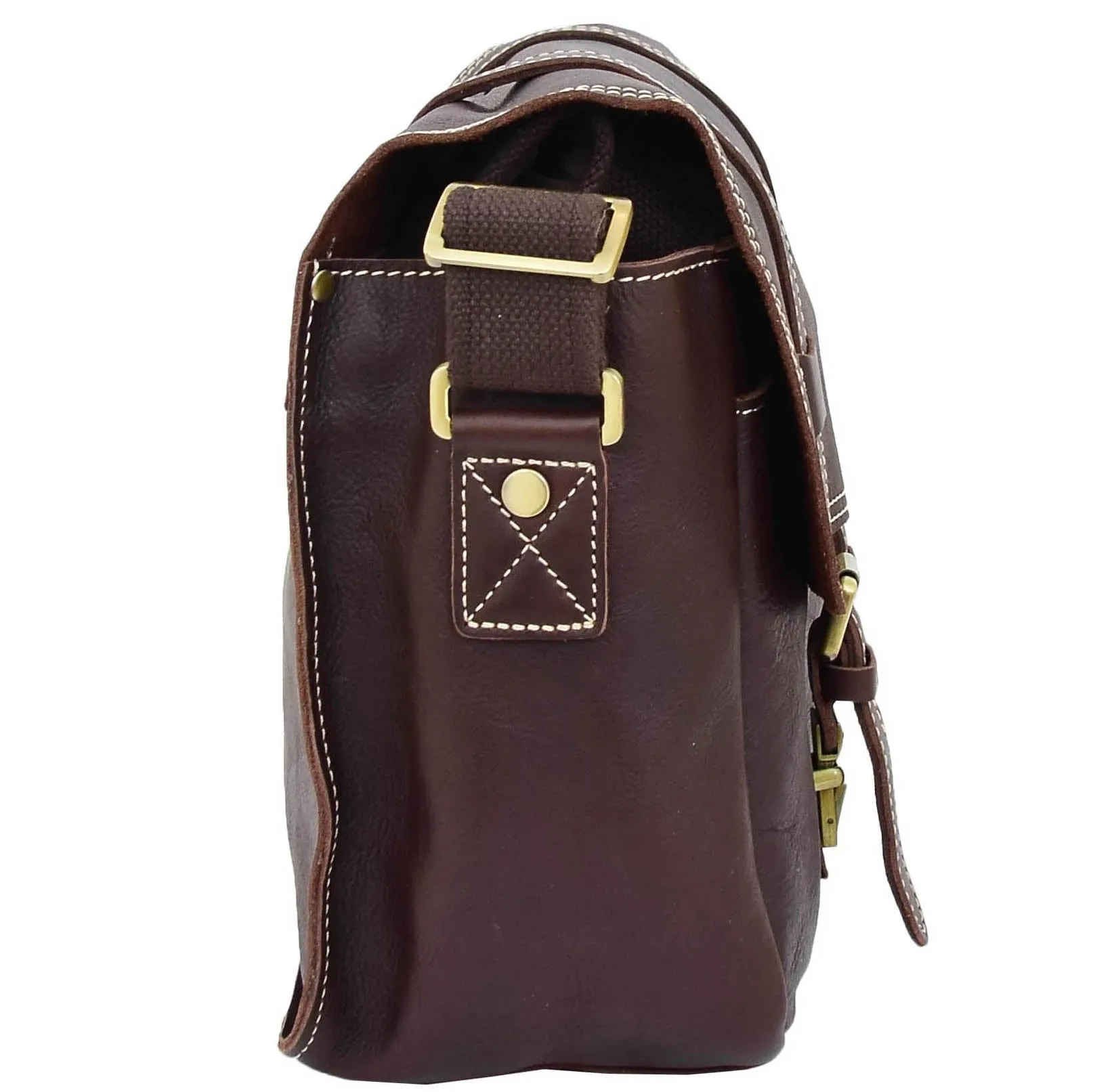 DR652 Genuine Leather Cross Body Camera Organiser Bag Brown