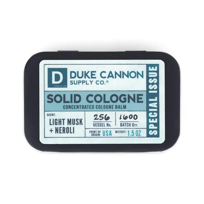 Duke Cannon Men's Solid Concentrated Cologne Balm Special Issue - Light Musk   Neroli Scent - 1.5 oz