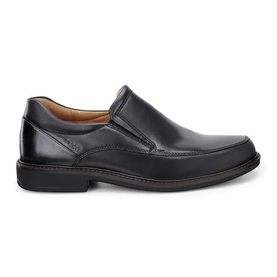 ECCO Men's 621124 Holton Black Leather Apron Toe Formal Slip On Loafer