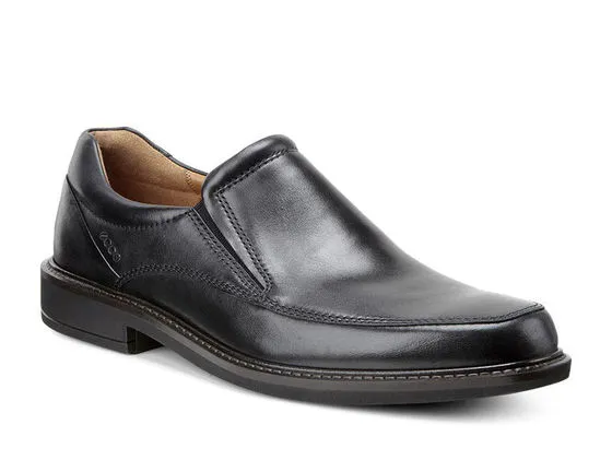 ECCO Men's 621124 Holton Black Leather Apron Toe Formal Slip On Loafer