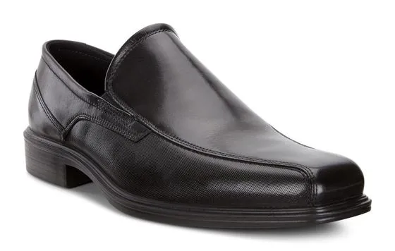 ECCO Men's 623514 Johannesburg Black Leather Bike Toe Slip On Dress Shoe
