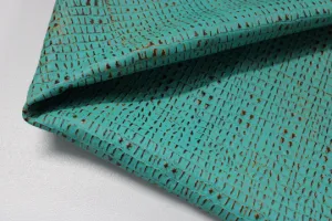 Embossed Leather Green Turquoise Ochre Caiman: Genuine Leather 2.5-3 oz. - Perfect for Handbags and Leather Crafts!