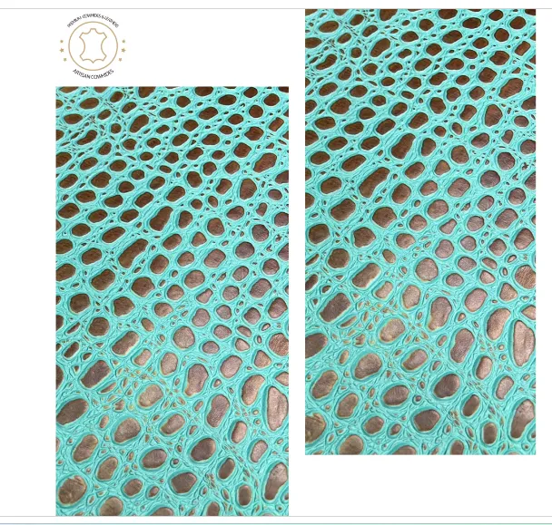 Embossed Leather Sheets -  Mini Tortoise Turquoise, Cut to Size, Leatherworking, 1.2-1.4 mm / 3-3.5 oz For Earrings, Wallets, Upholstery
