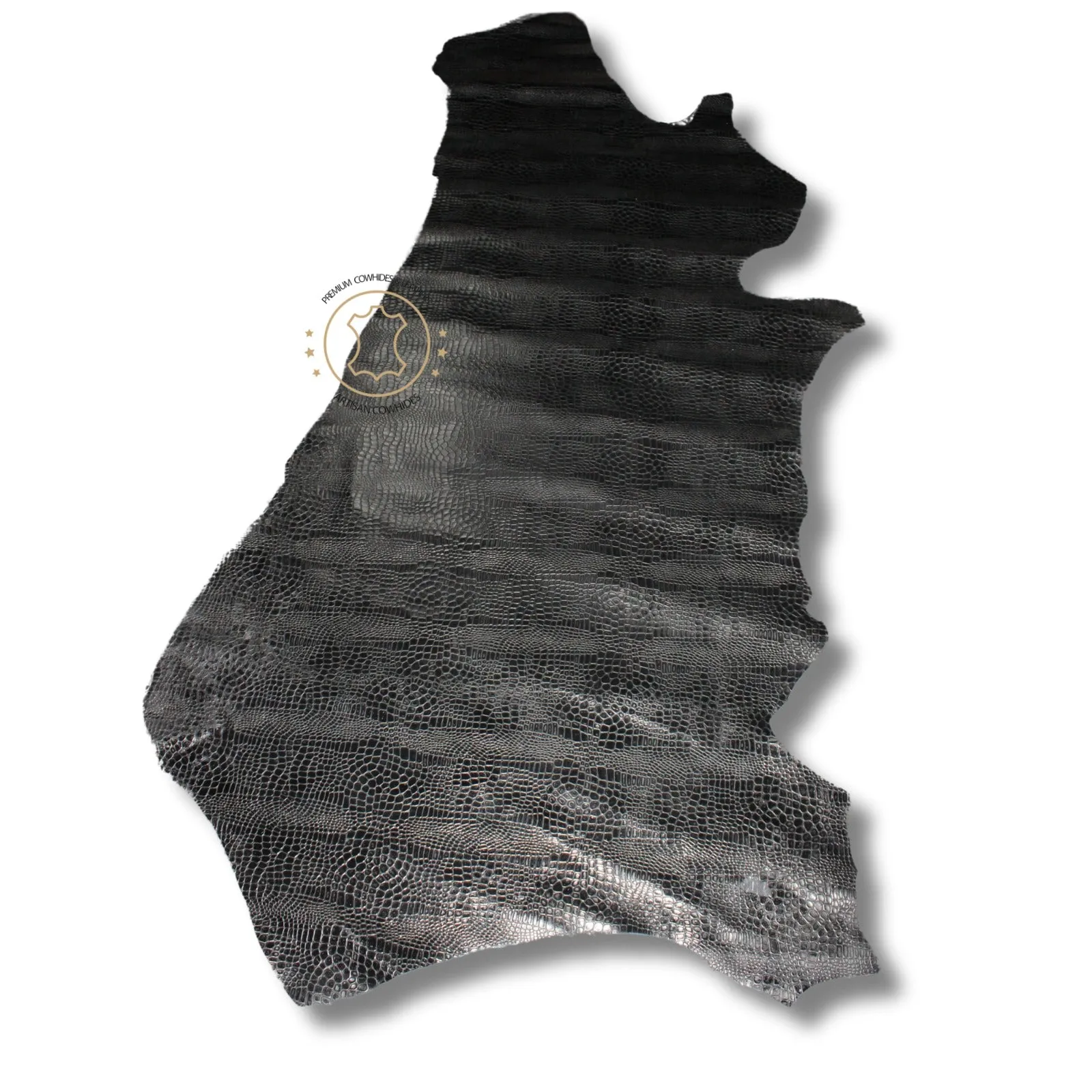 Embossed LEATHER Sheets - Reptile Embossed Leather Black | 12"x12", 12"x18", 12"x24" Precuts Sheets for Crafts