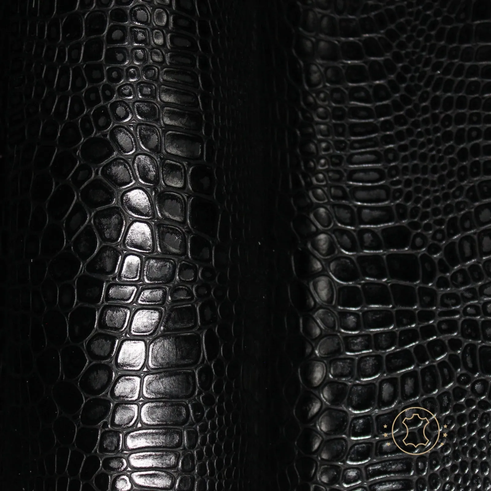 Embossed LEATHER Sheets - Reptile Embossed Leather Black | 12"x12", 12"x18", 12"x24" Precuts Sheets for Crafts