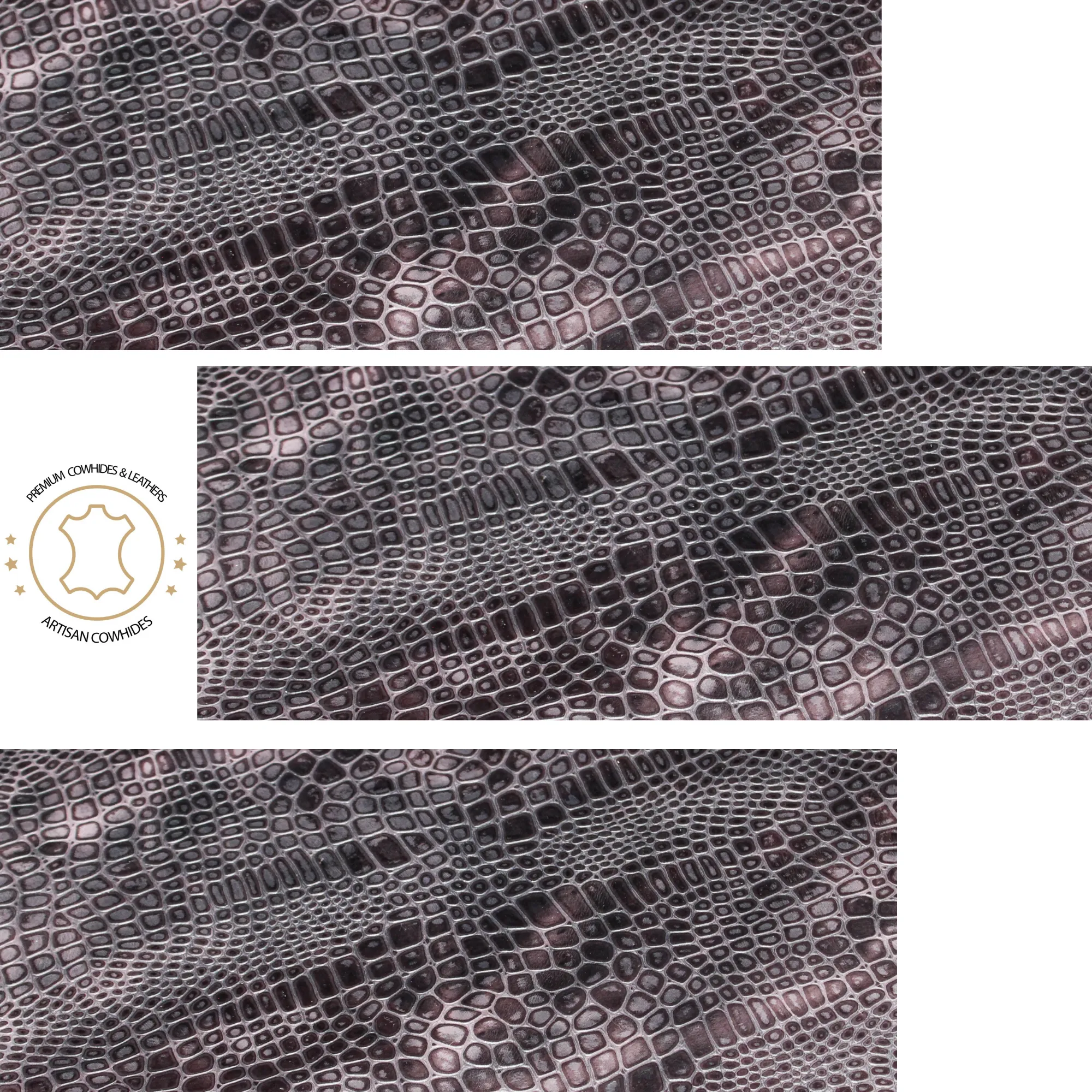 Embossed LEATHER Sheets -Reptile Embossed Leather Brown Pull Up | 12"x12", 12"x18", 12"x24" Precuts Sheets for Crafts