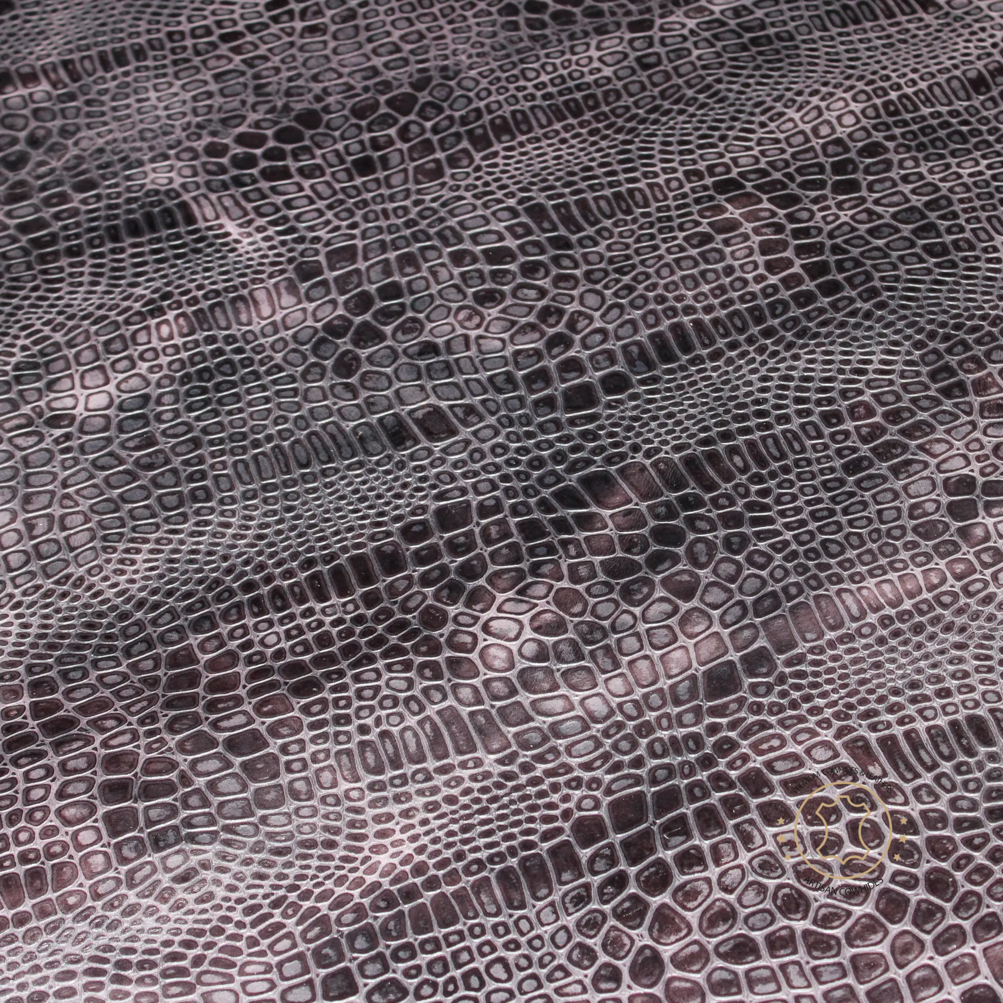 Embossed LEATHER Sheets -Reptile Embossed Leather Brown Pull Up | 12"x12", 12"x18", 12"x24" Precuts Sheets for Crafts