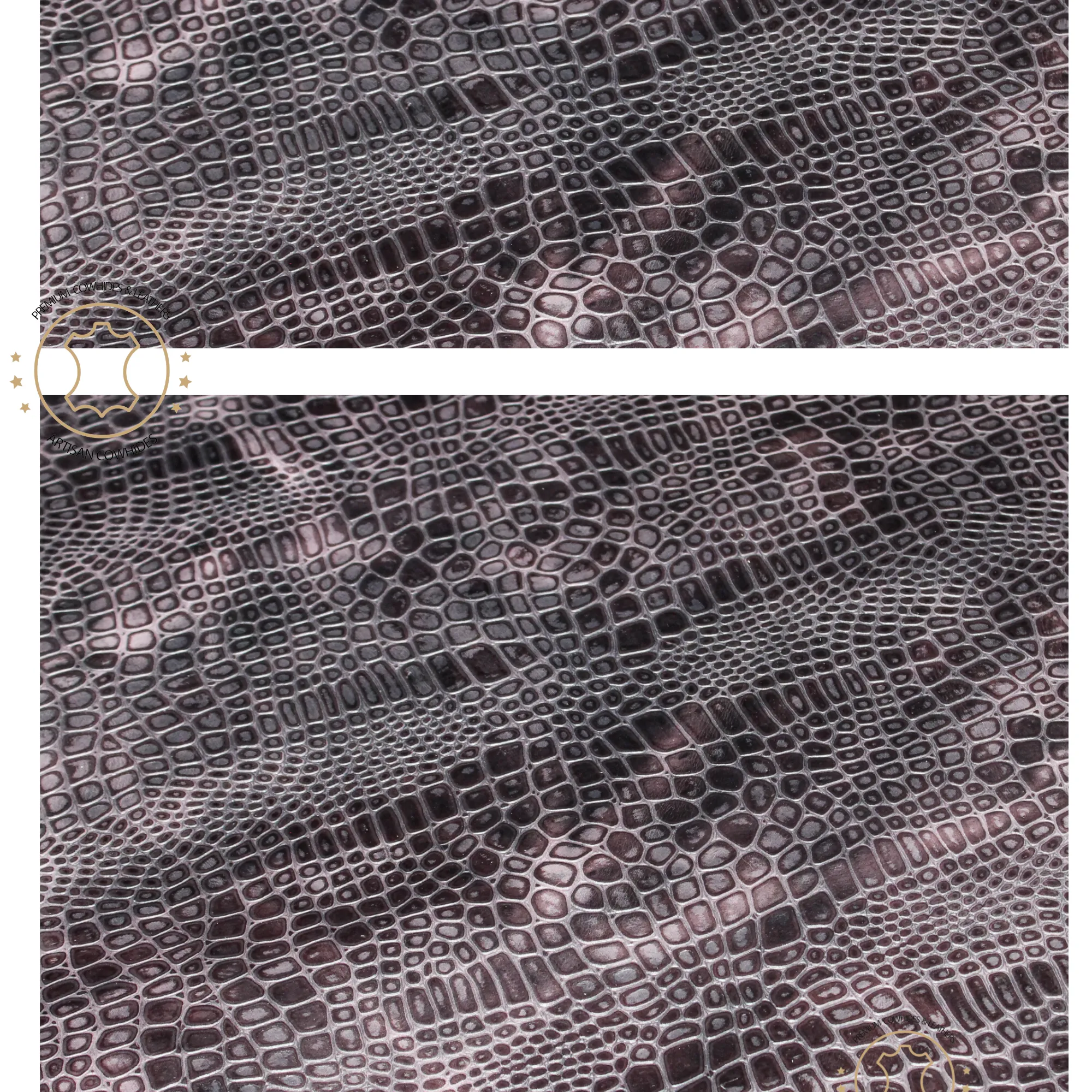 Embossed LEATHER Sheets -Reptile Embossed Leather Brown Pull Up | 12"x12", 12"x18", 12"x24" Precuts Sheets for Crafts
