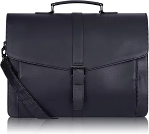 ESTARER Men's Leather Briefcase 15.6 Inch Laptop Messenger Bag Professional Leather Computer Work Bag