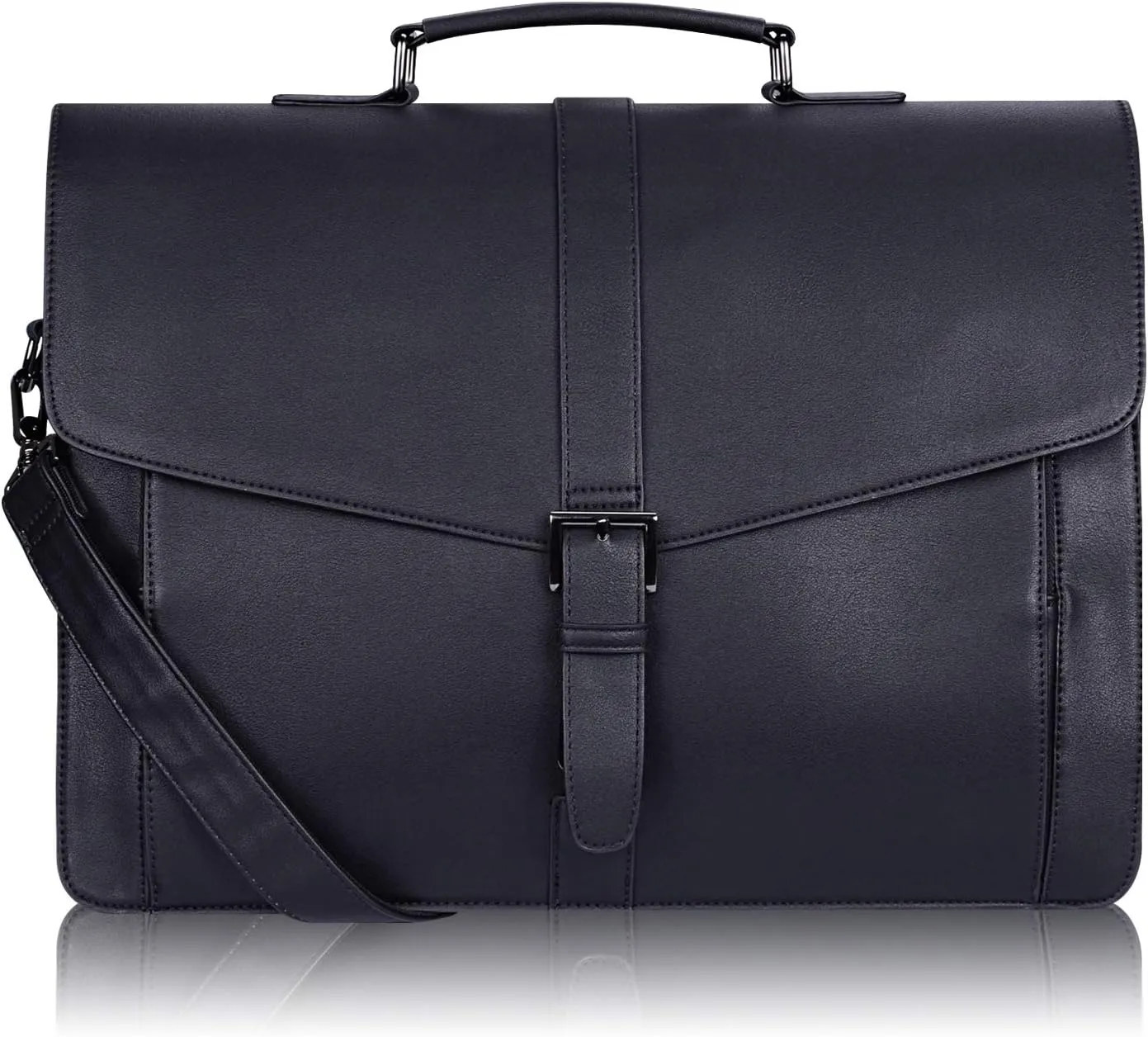 ESTARER Men's Leather Briefcase 15.6 Inch Laptop Messenger Bag Professional Leather Computer Work Bag