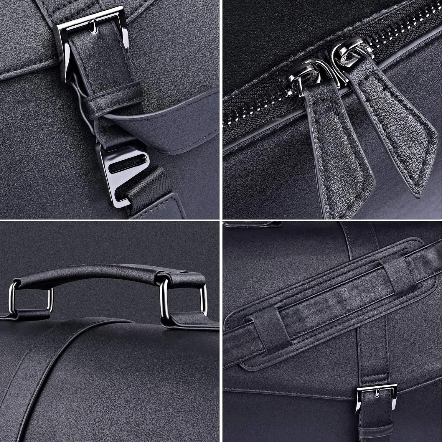 ESTARER Men's Leather Briefcase 15.6 Inch Laptop Messenger Bag Professional Leather Computer Work Bag