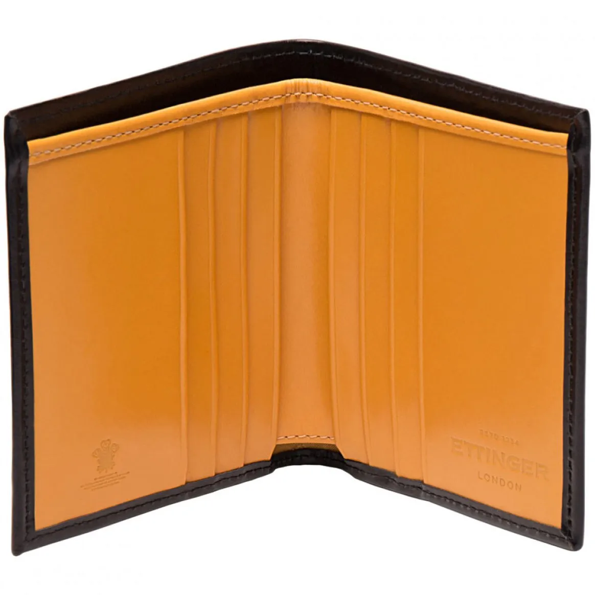 Ettinger Flat Mini Billfold Black and Bridle Tan