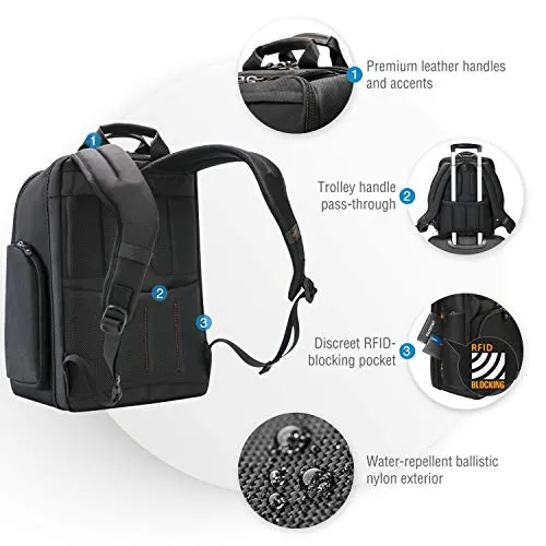 EVERKI Onyx Premium Business Executive 15.6-Inch Laptop Backpack