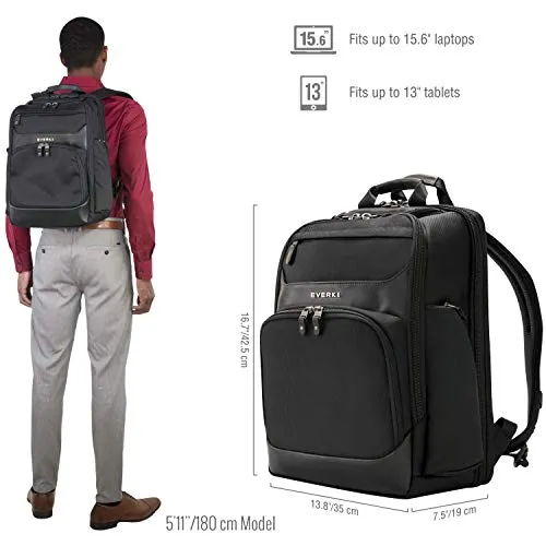 EVERKI Onyx Premium Business Executive 15.6-Inch Laptop Backpack