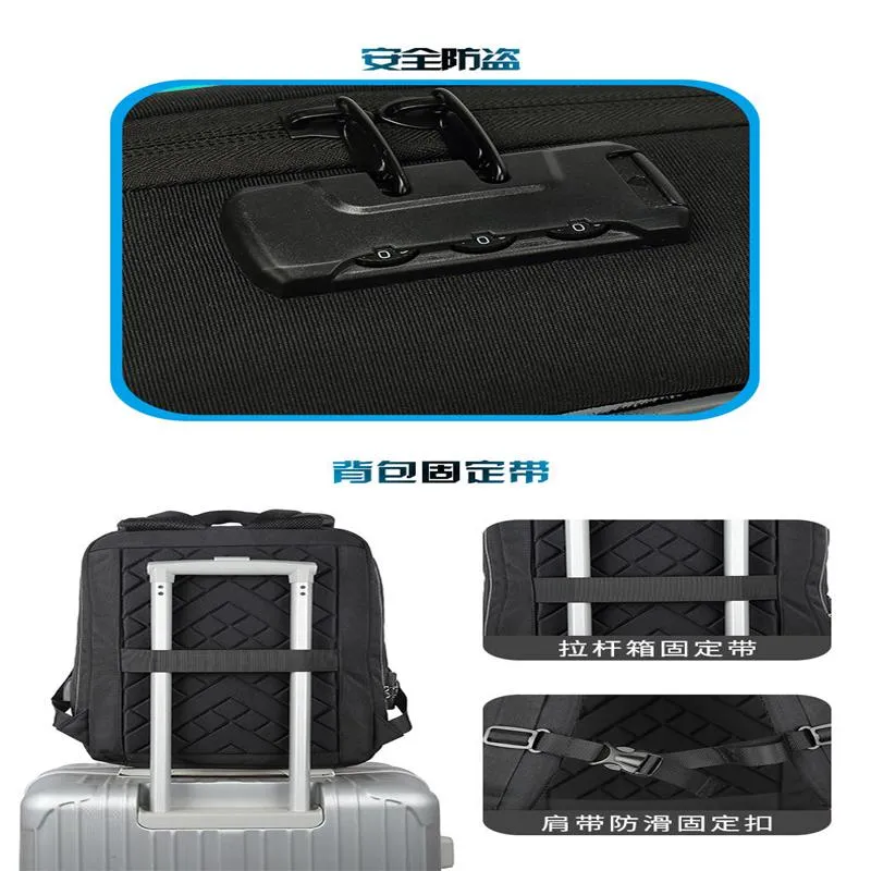 Fashion USB Charging Waterproof Multifunctional Password Lock Laptop Bag Shell Backpack