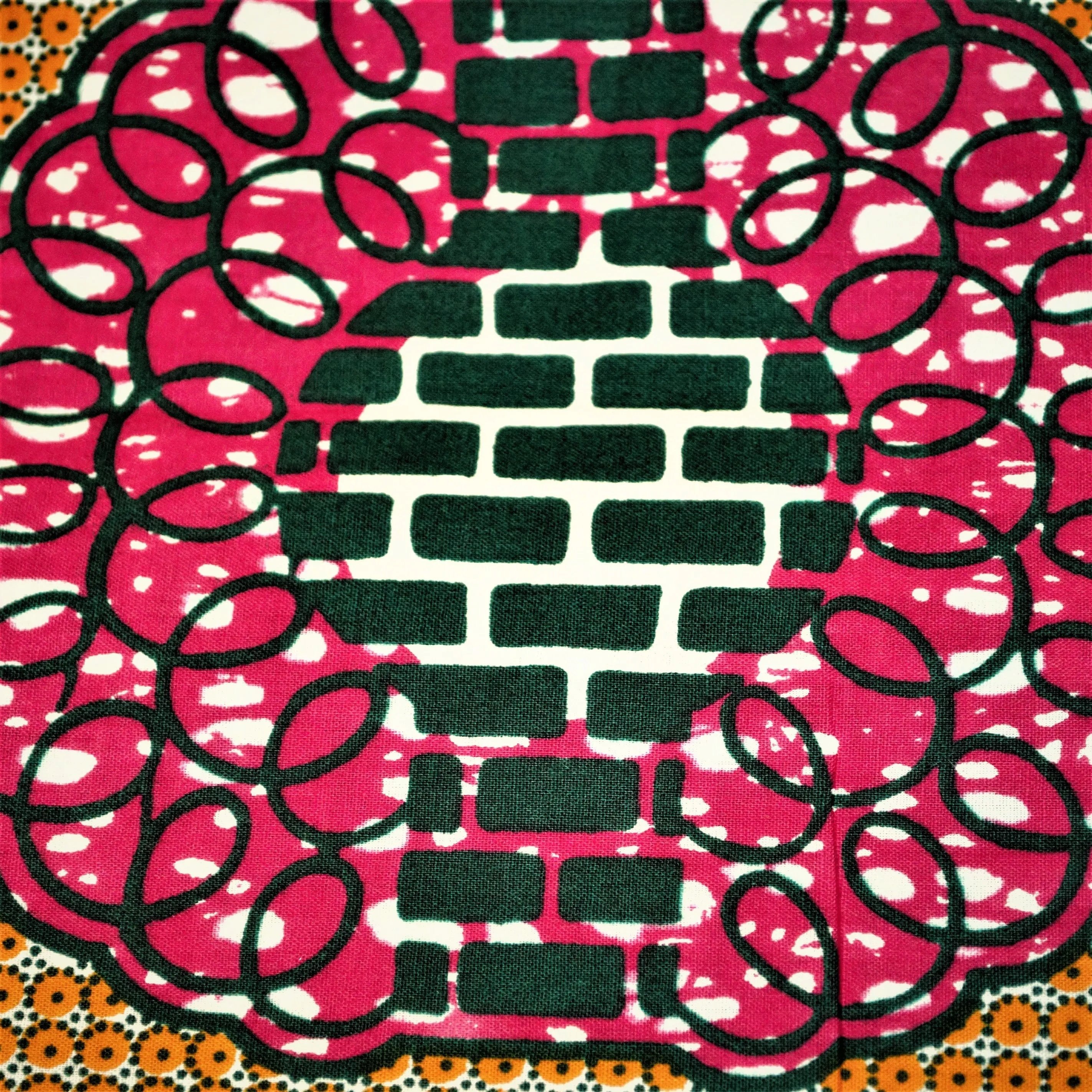 Fellow Ghanaians Brick & Barbwire Orange, Pink, Green