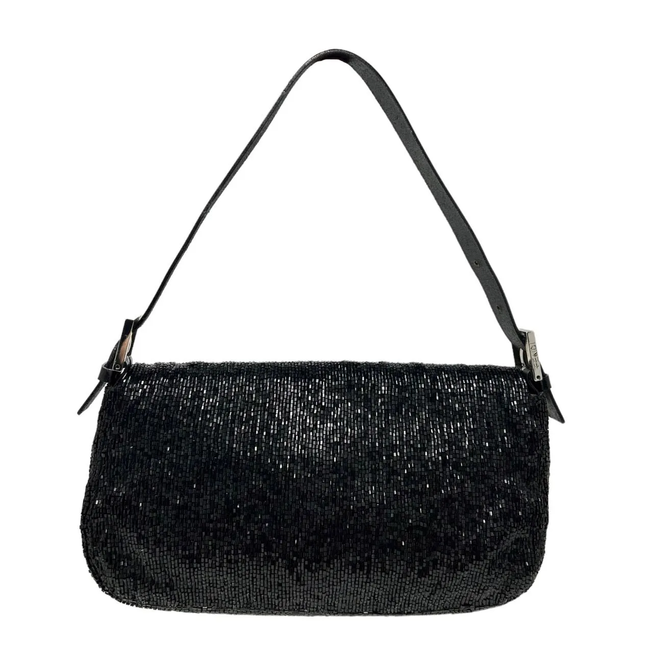 Fendi Black Beaded Baguette